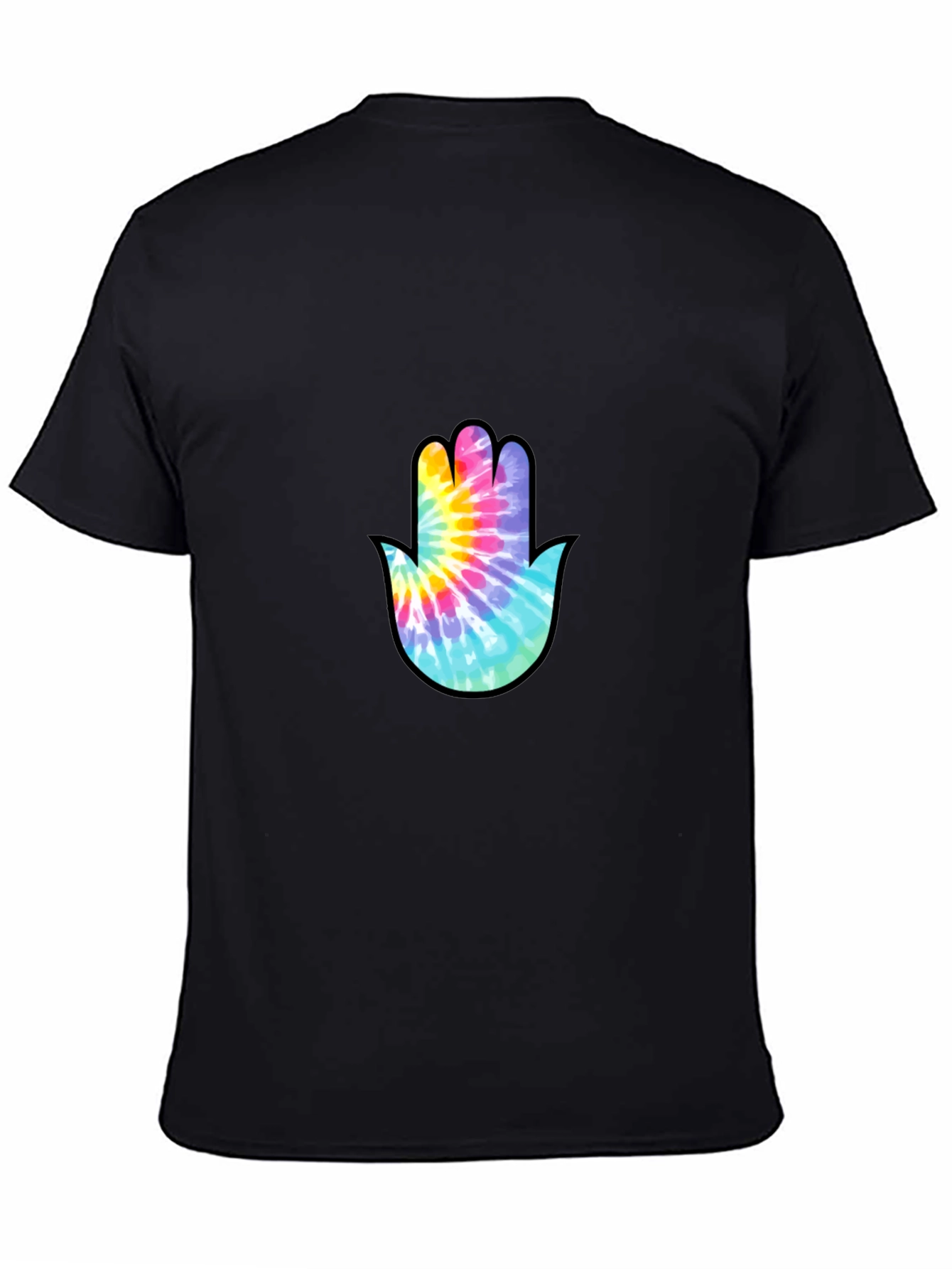 Tie-Dye Hamsa Hand Graphic Tee - Stylish & Unique