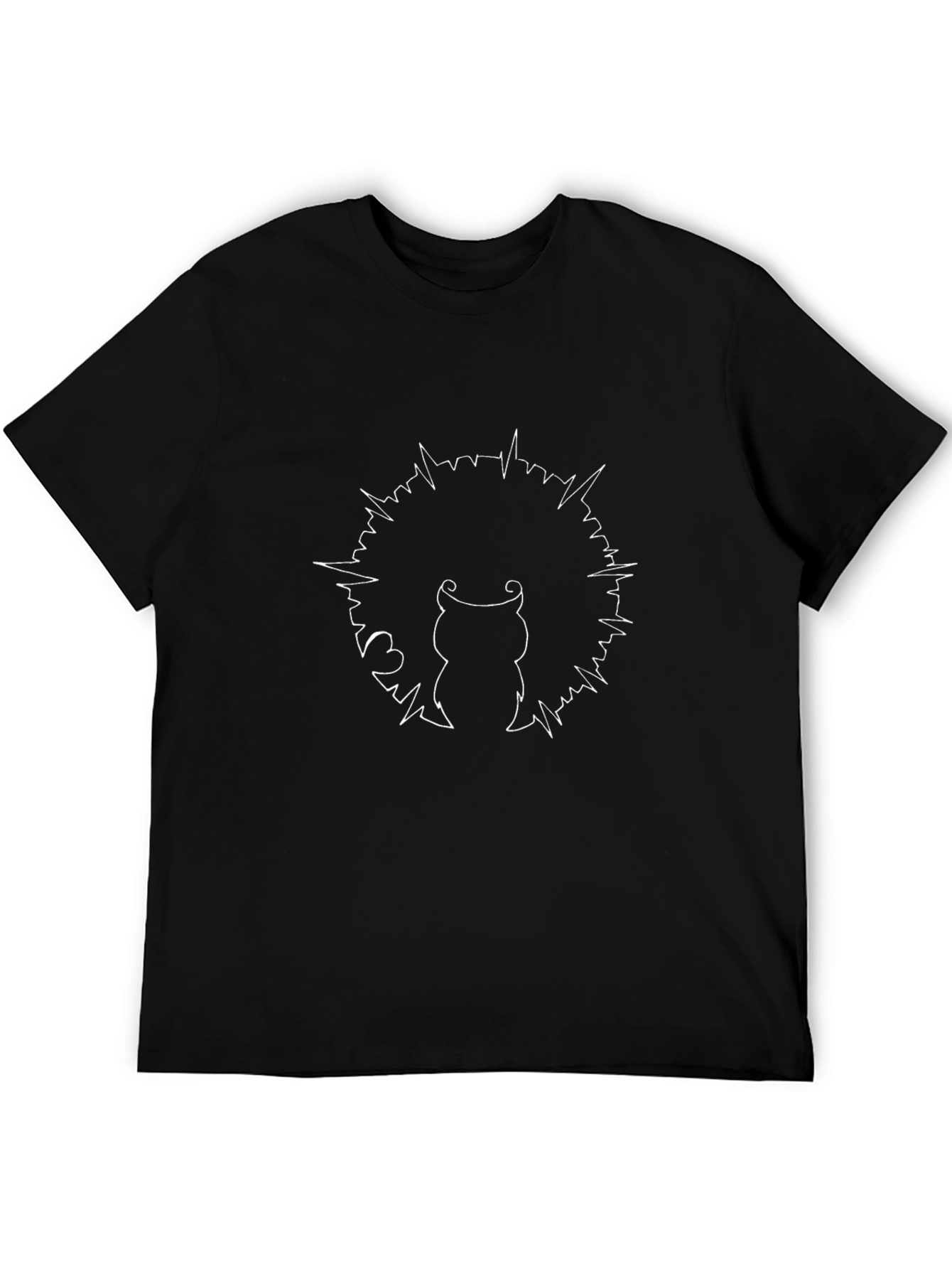 Heartbeat Afro Tee - Black Cotton Graphic T-Shirt