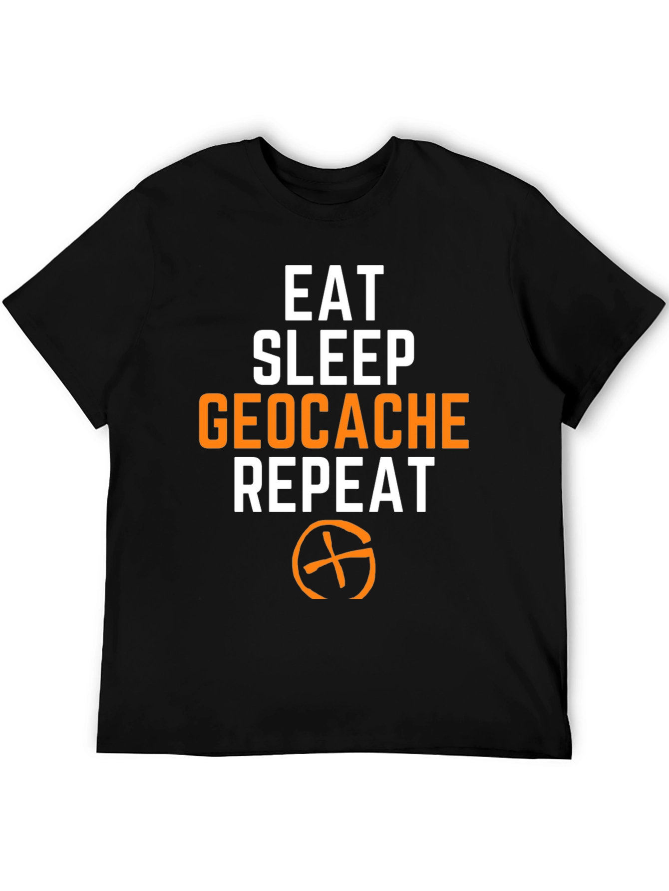 Eat Sleep Geocache Repeat T-Shirt - Black