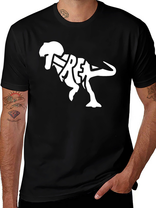 T-Rex Graphic Tee - Black Dinosaur Word Art Shirt