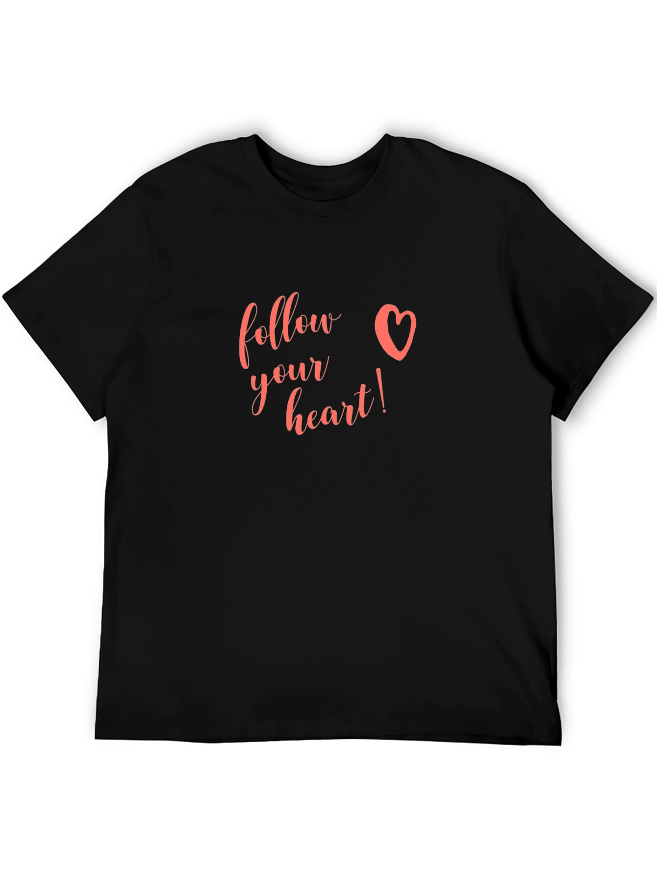 Follow Your Heart Graphic Tee - Black Casual Shirt