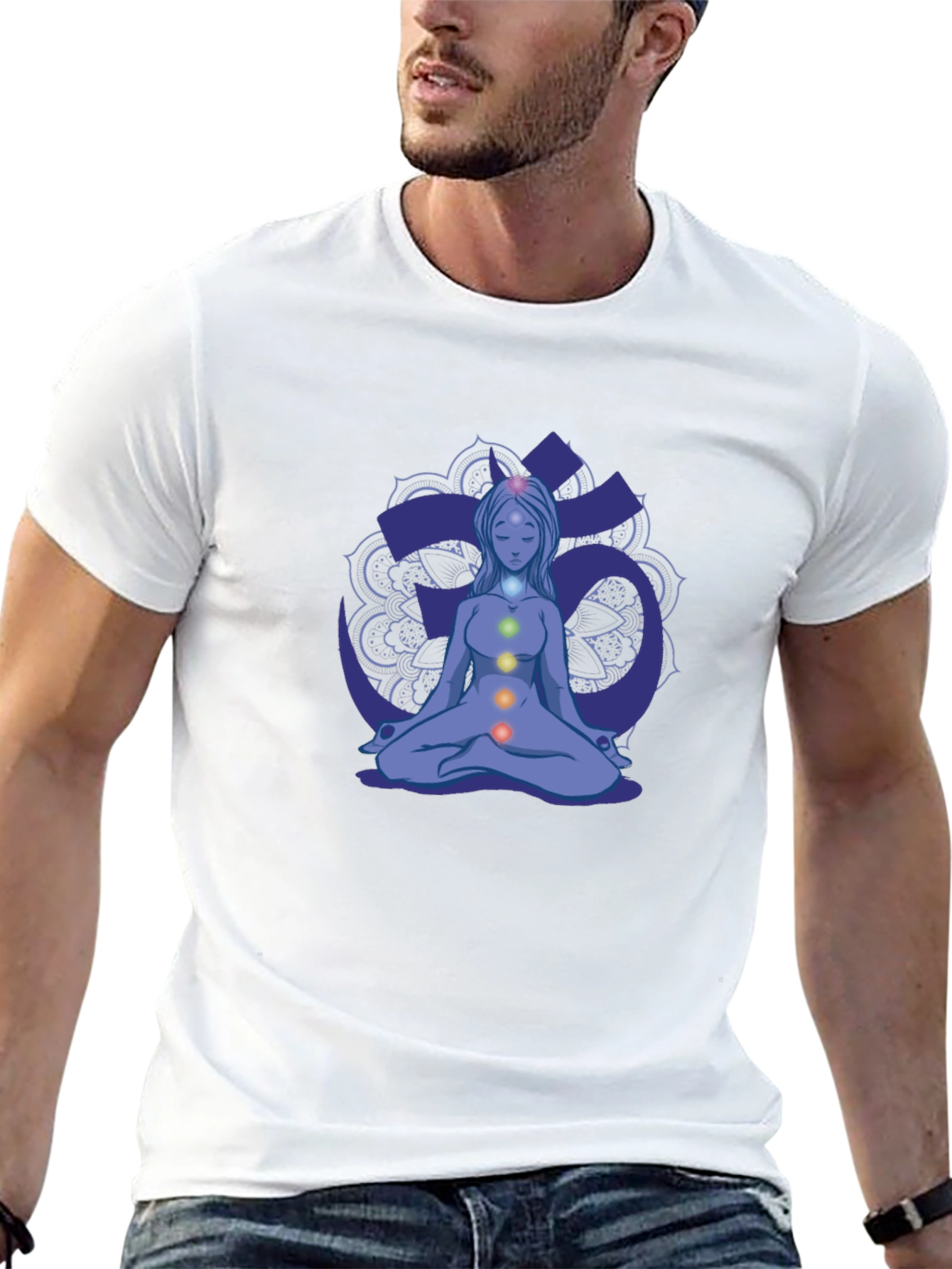 Chakra Meditation Graphic Tee - Black