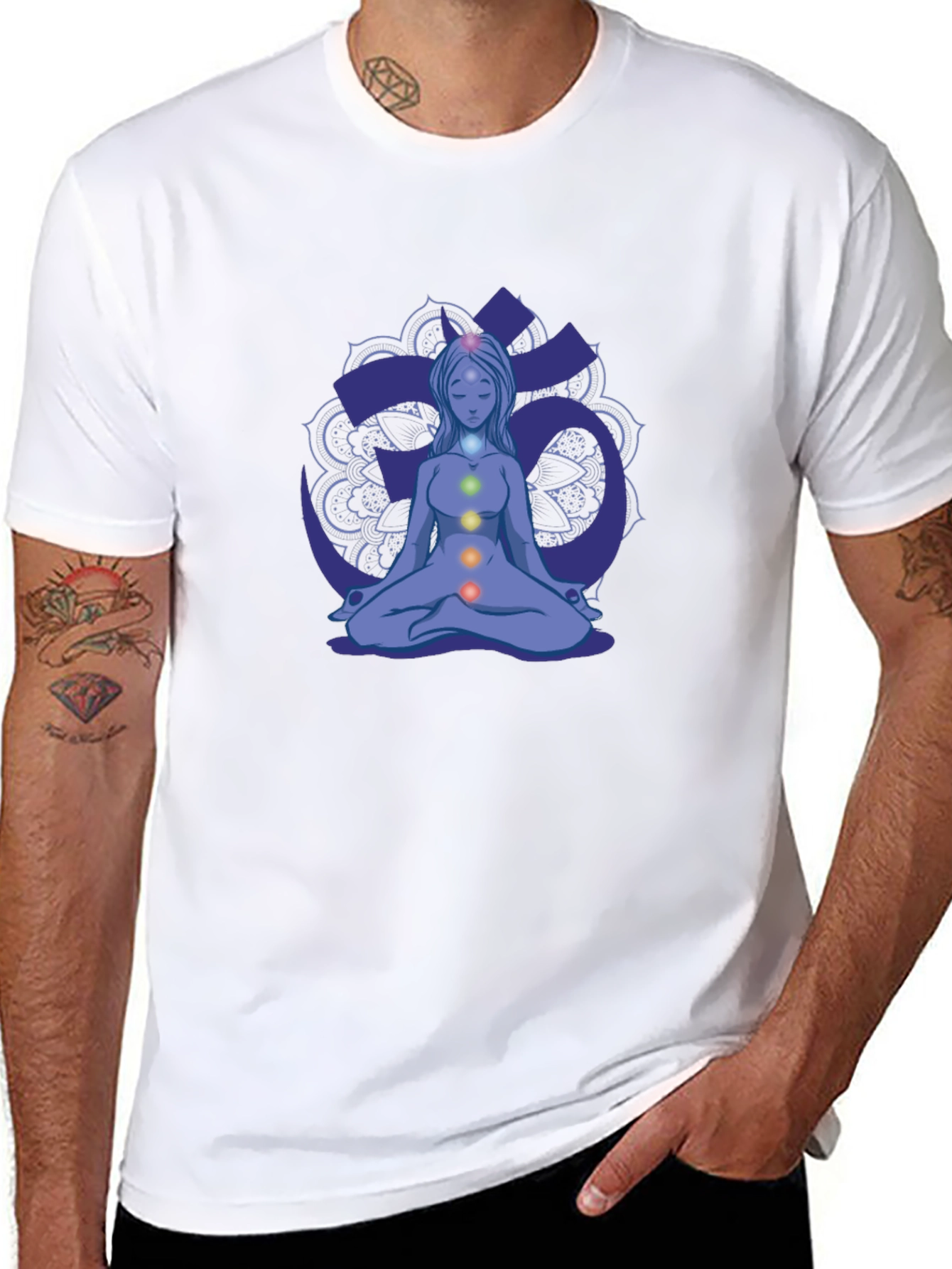 Chakra Meditation Graphic Tee - Black