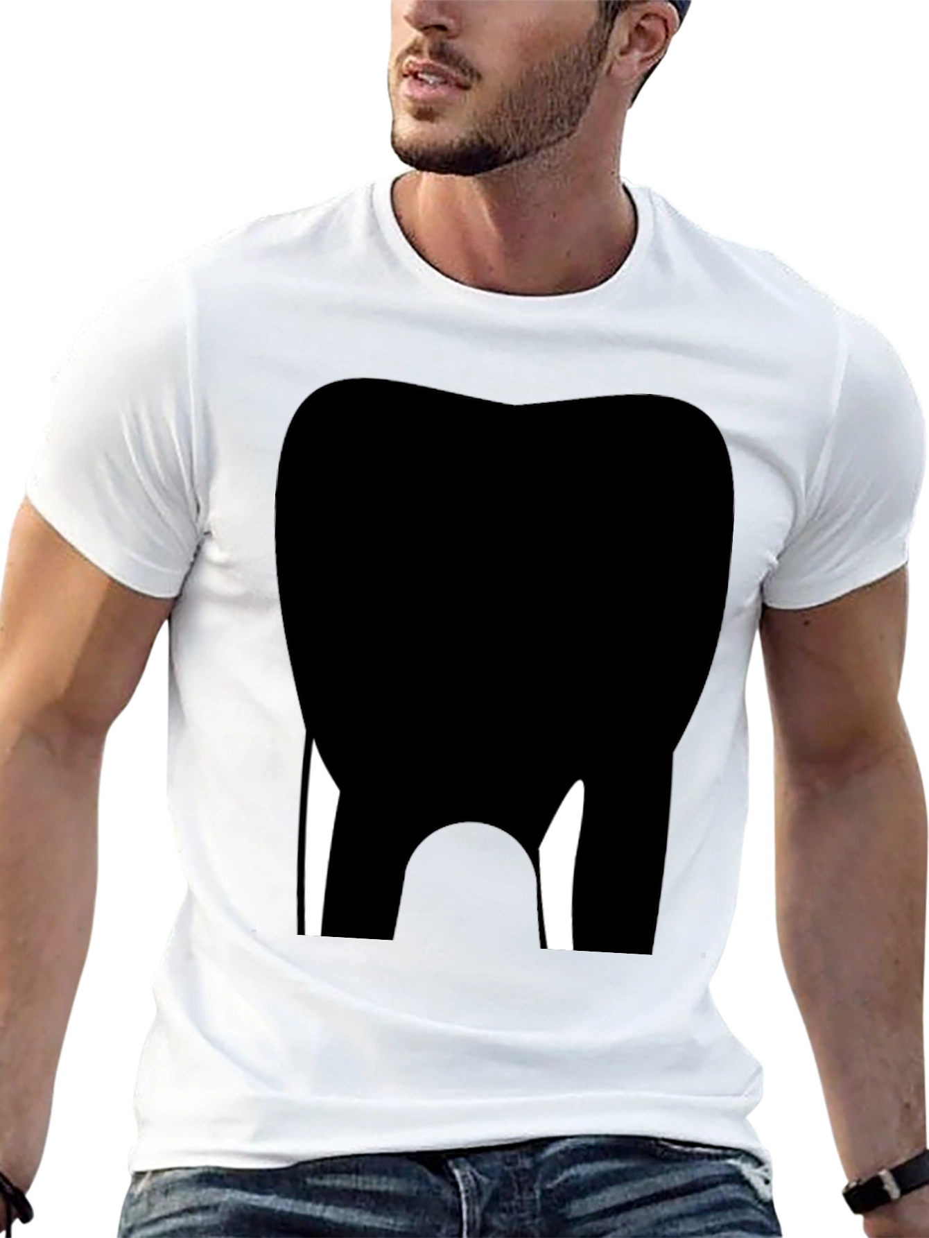 Dental Tooth Graphic Tee - Black Cotton Comfort