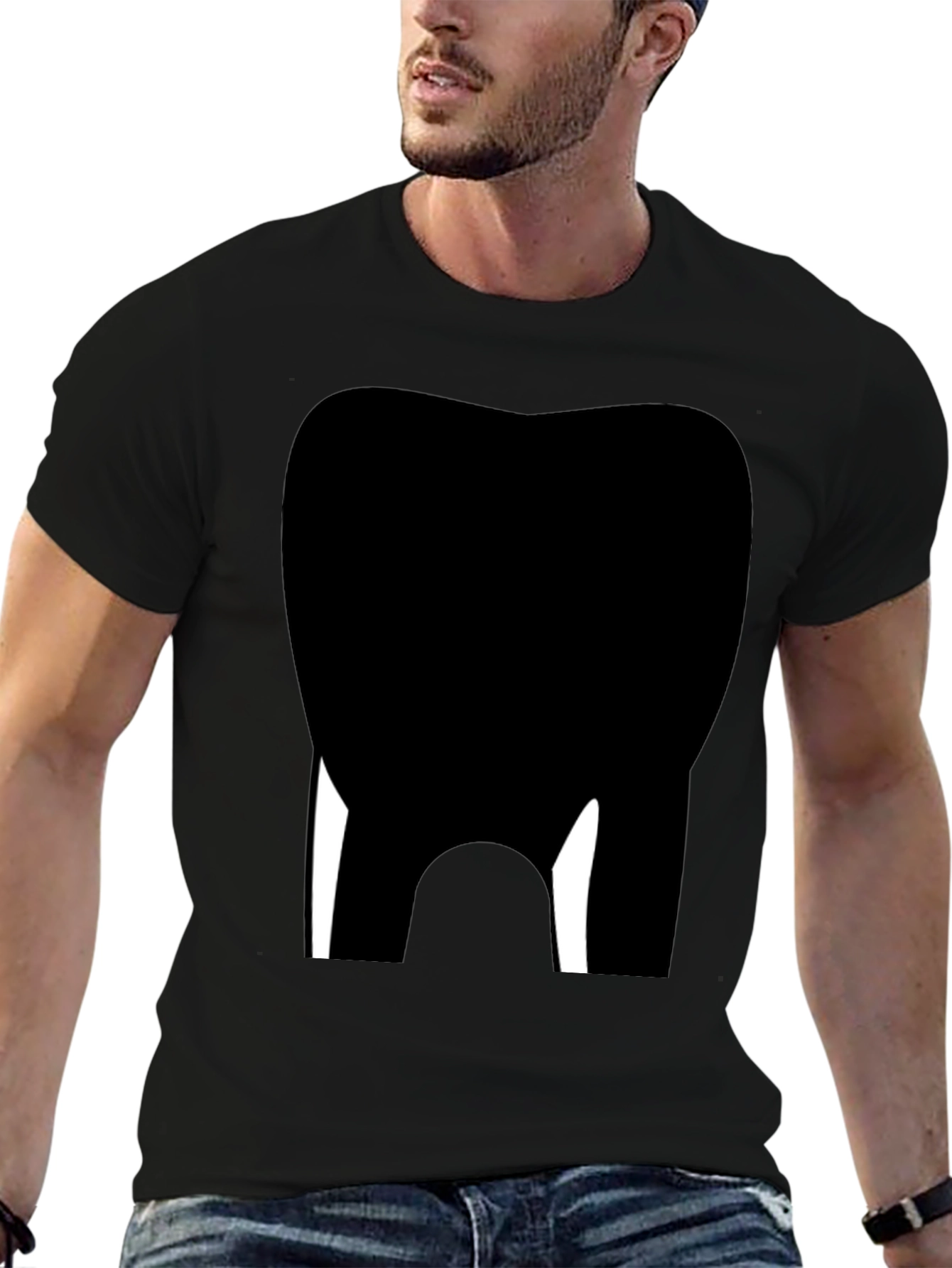 Dental Tooth Graphic Tee - Black Cotton Comfort