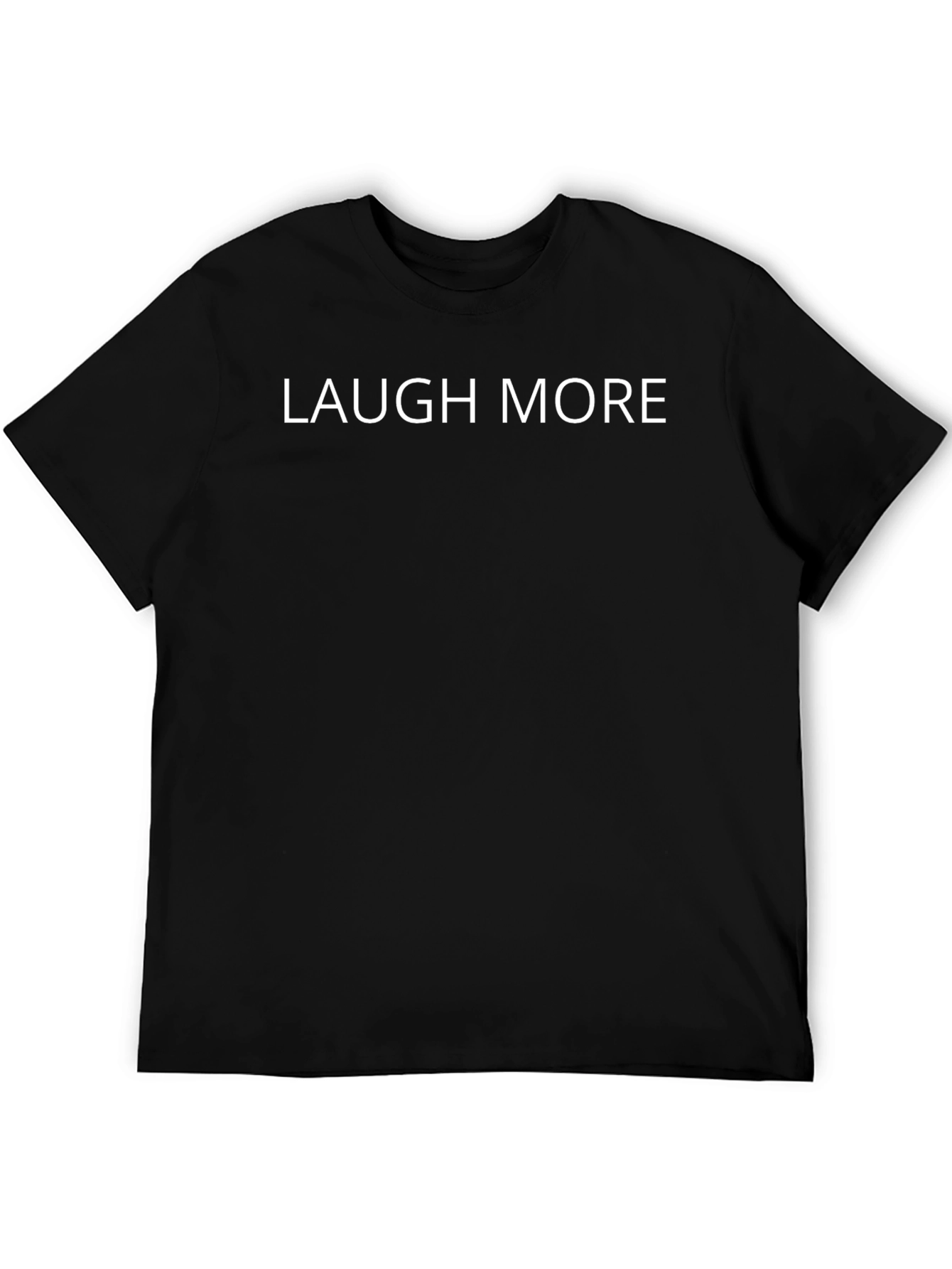 Laugh More Black T-Shirt - Inspirational Graphic Tee
