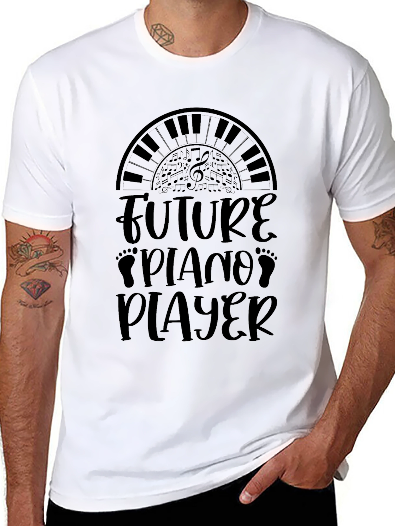 Future Piano Player Graphic Tee - Black