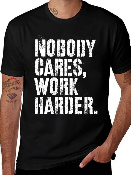 Motivational Black T-Shirt: Work Harder