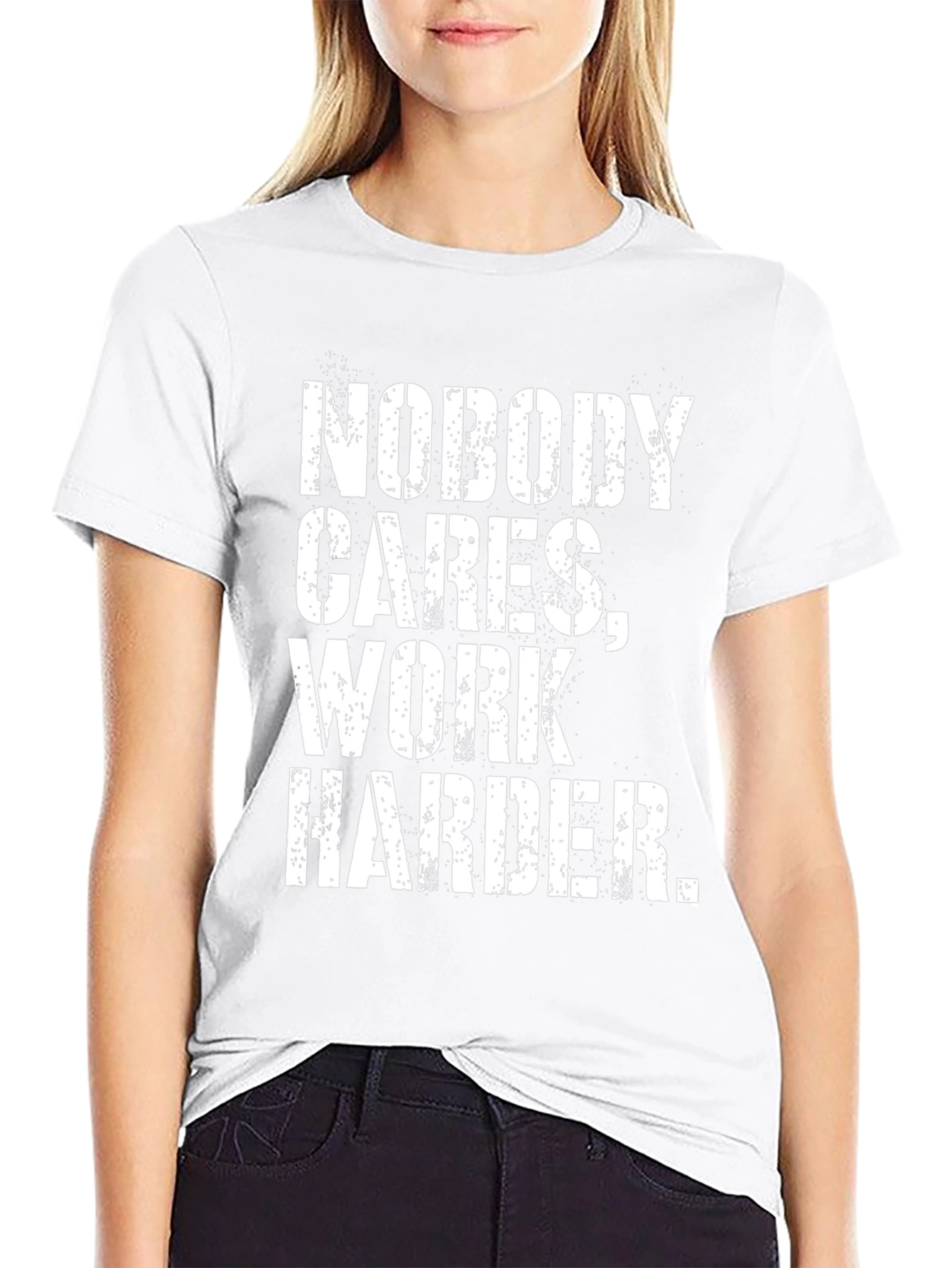 Motivational Black T-Shirt: Work Harder