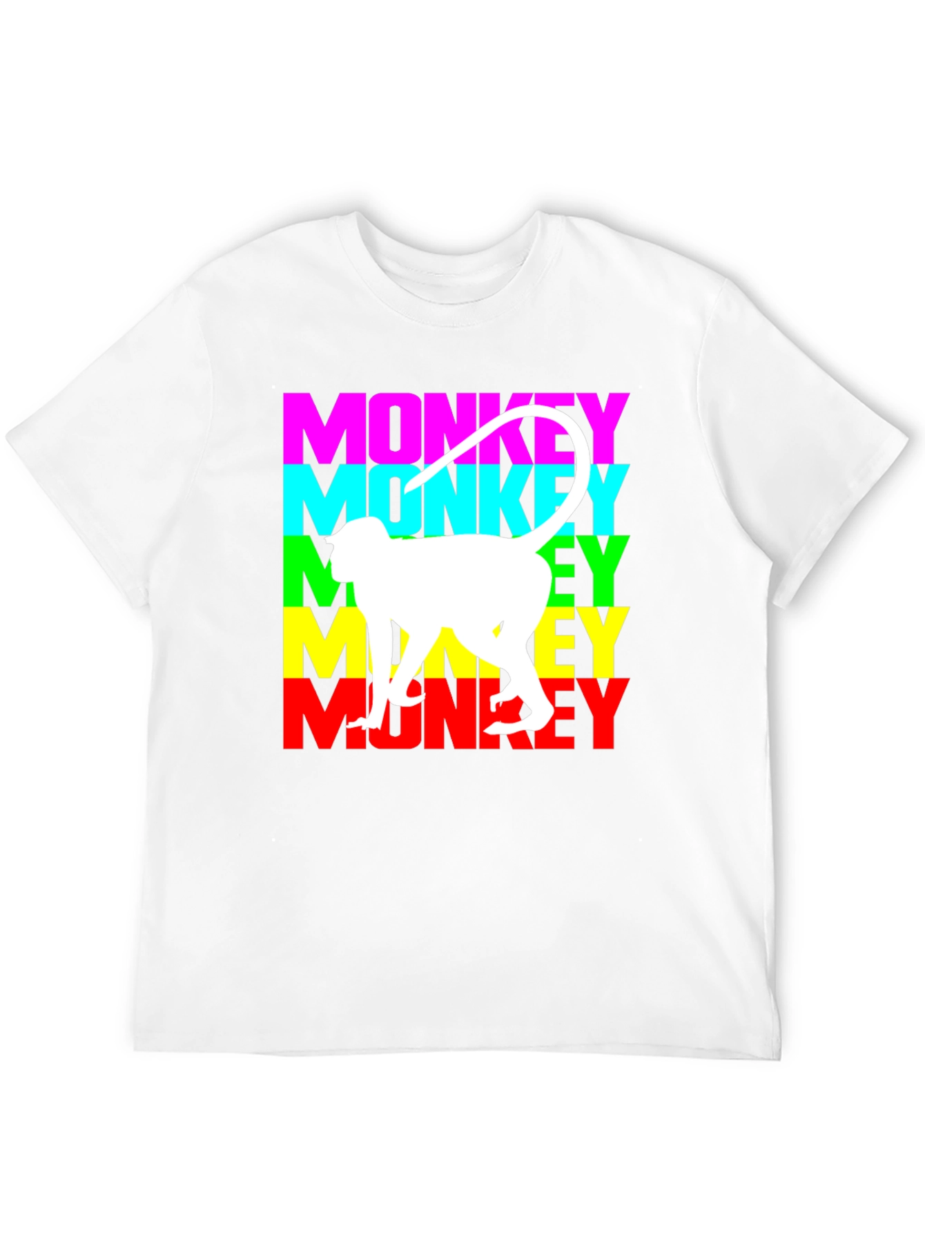 Monkey Graphic Tee - Black Cotton Blend T-Shirt