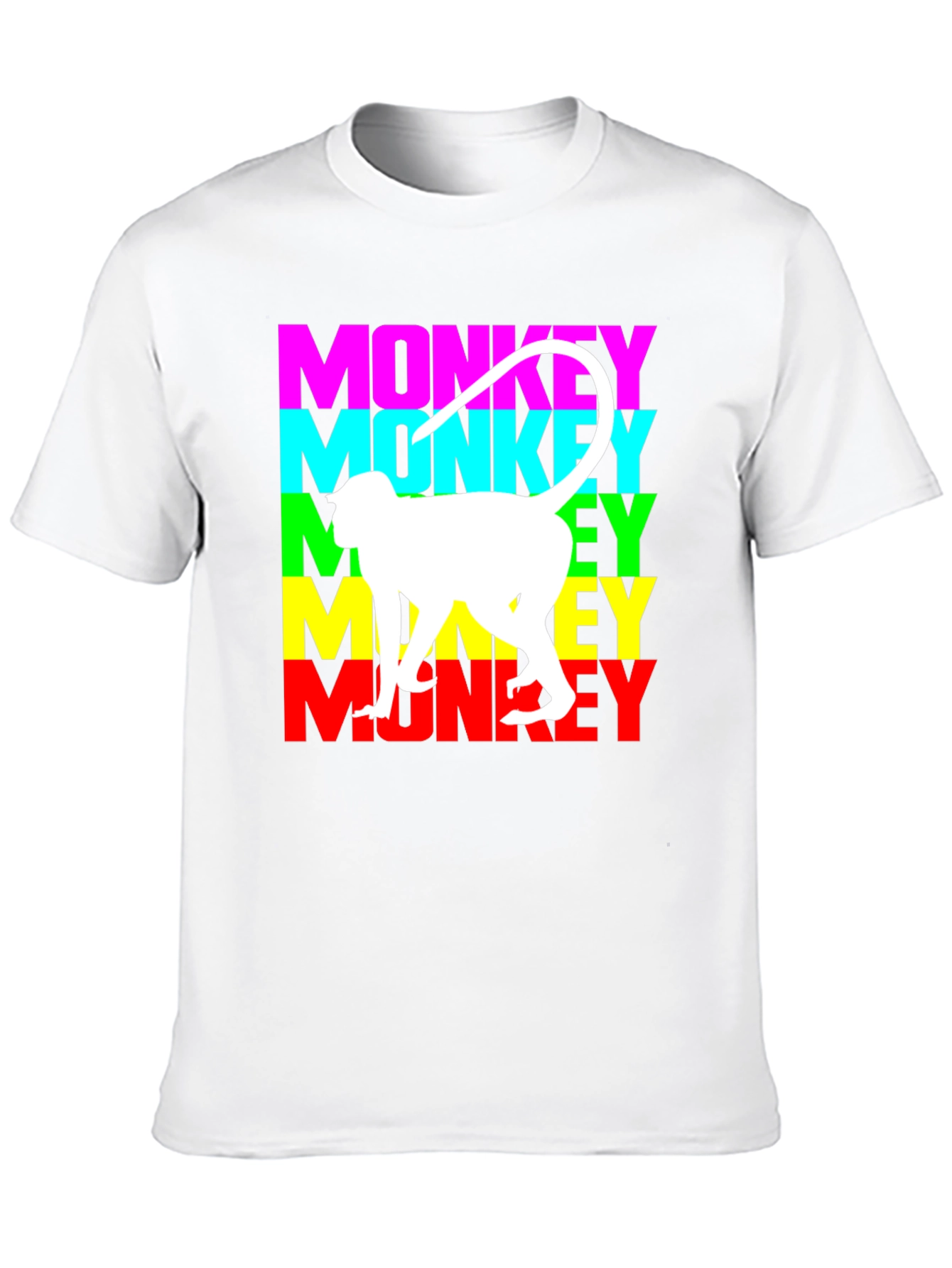 Monkey Graphic Tee - Black Cotton Blend T-Shirt