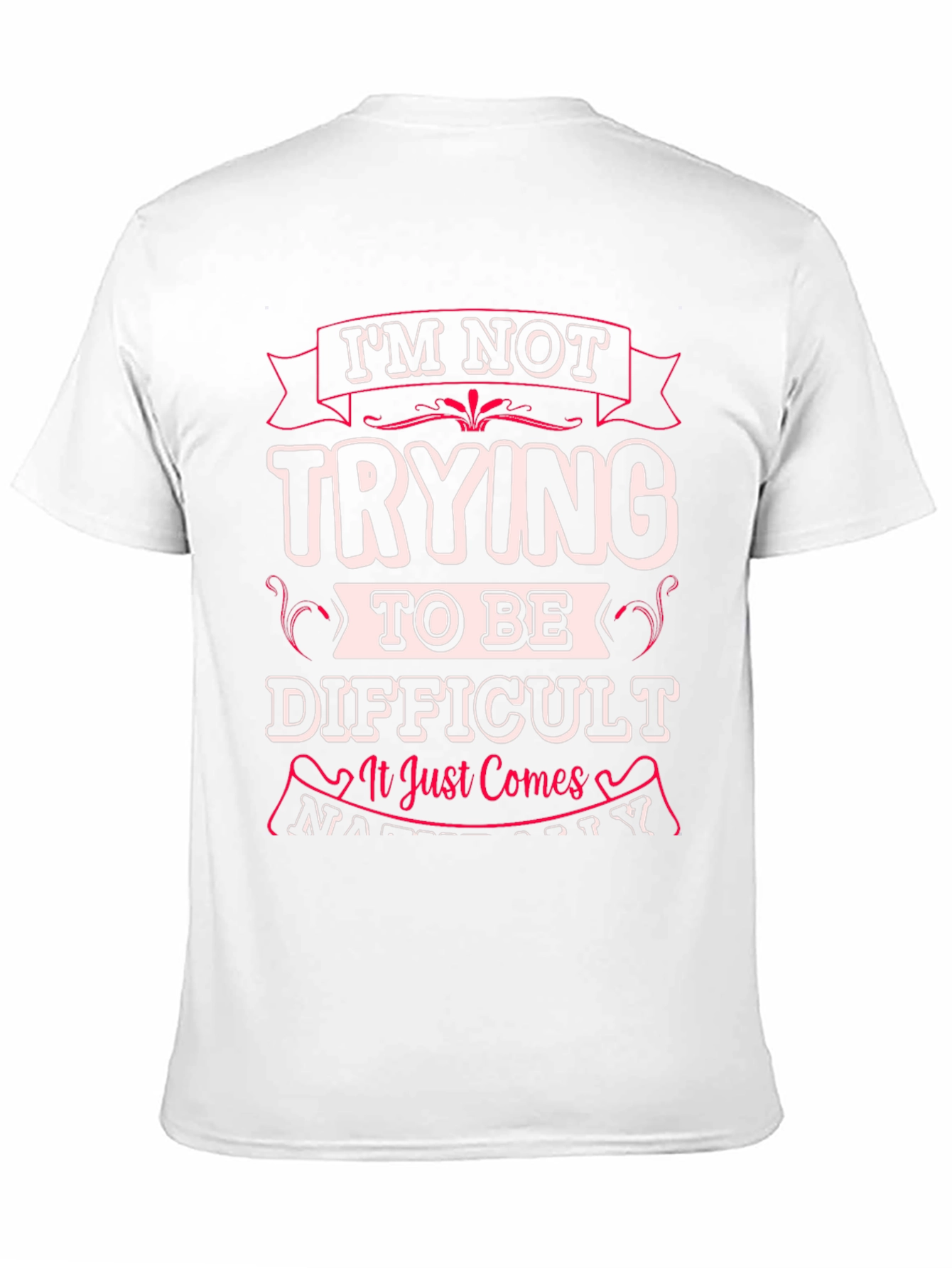 Funny Difficult Graphic Print T-Shirt