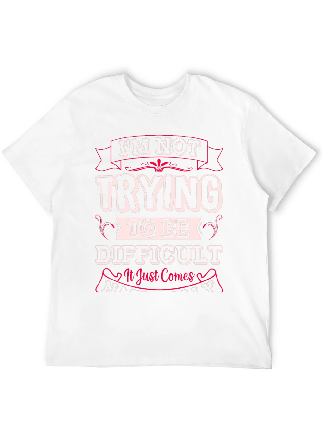 Funny Difficult Graphic Print T-Shirt