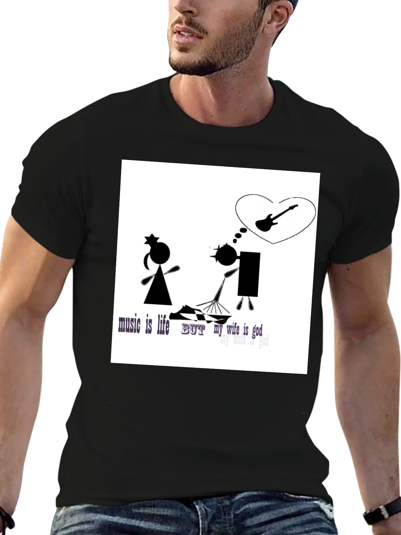 Music Lover Graphic Tee - My Wife is God