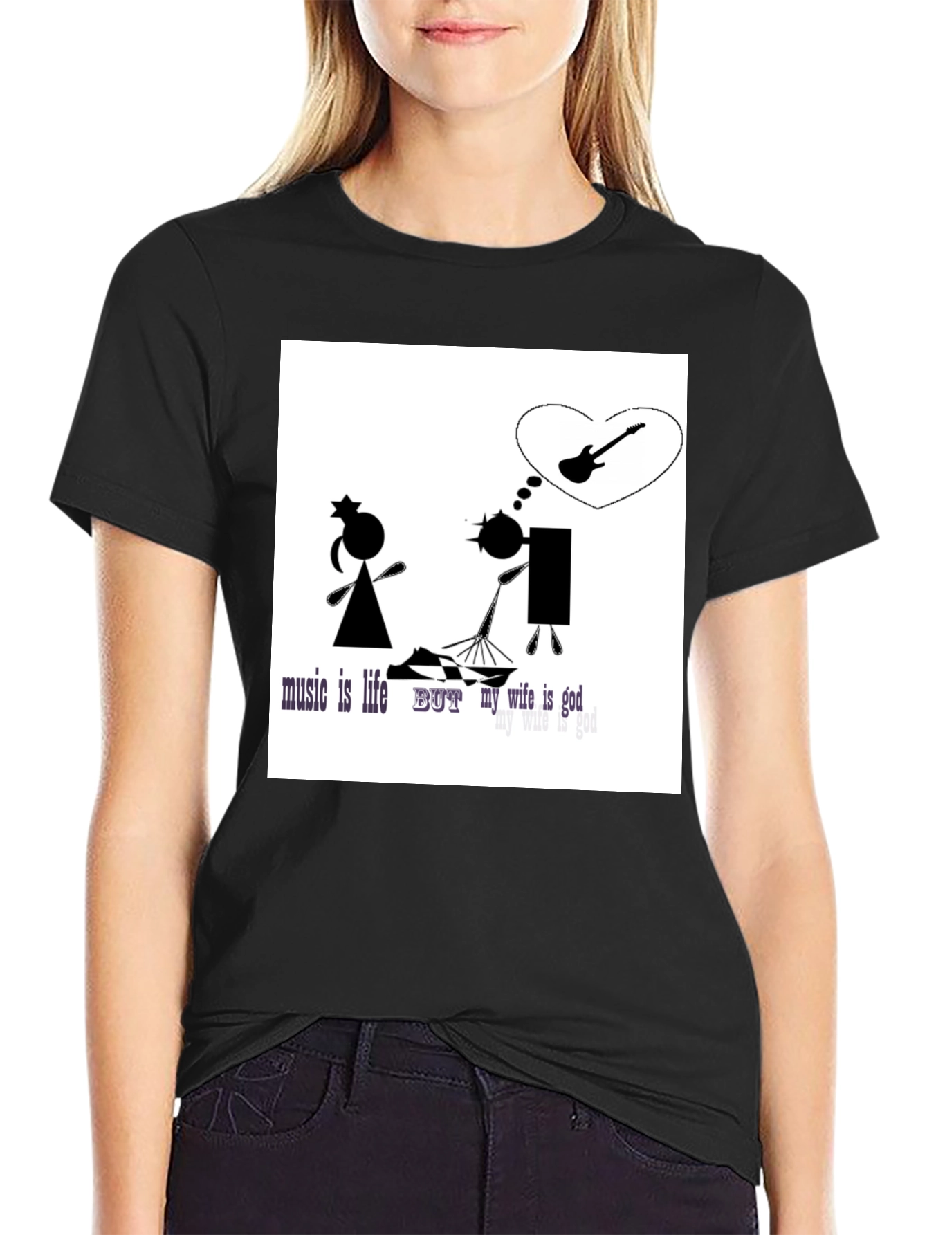 Music Lover Graphic Tee - My Wife is God