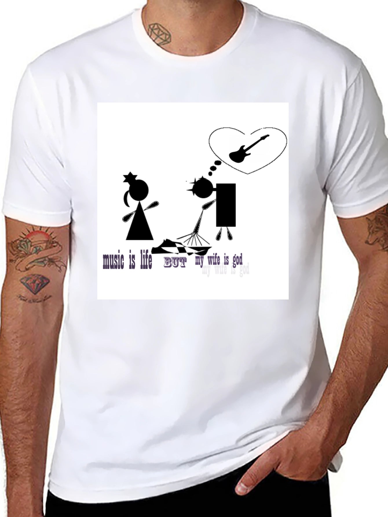 Music Lover Graphic Tee - My Wife is God