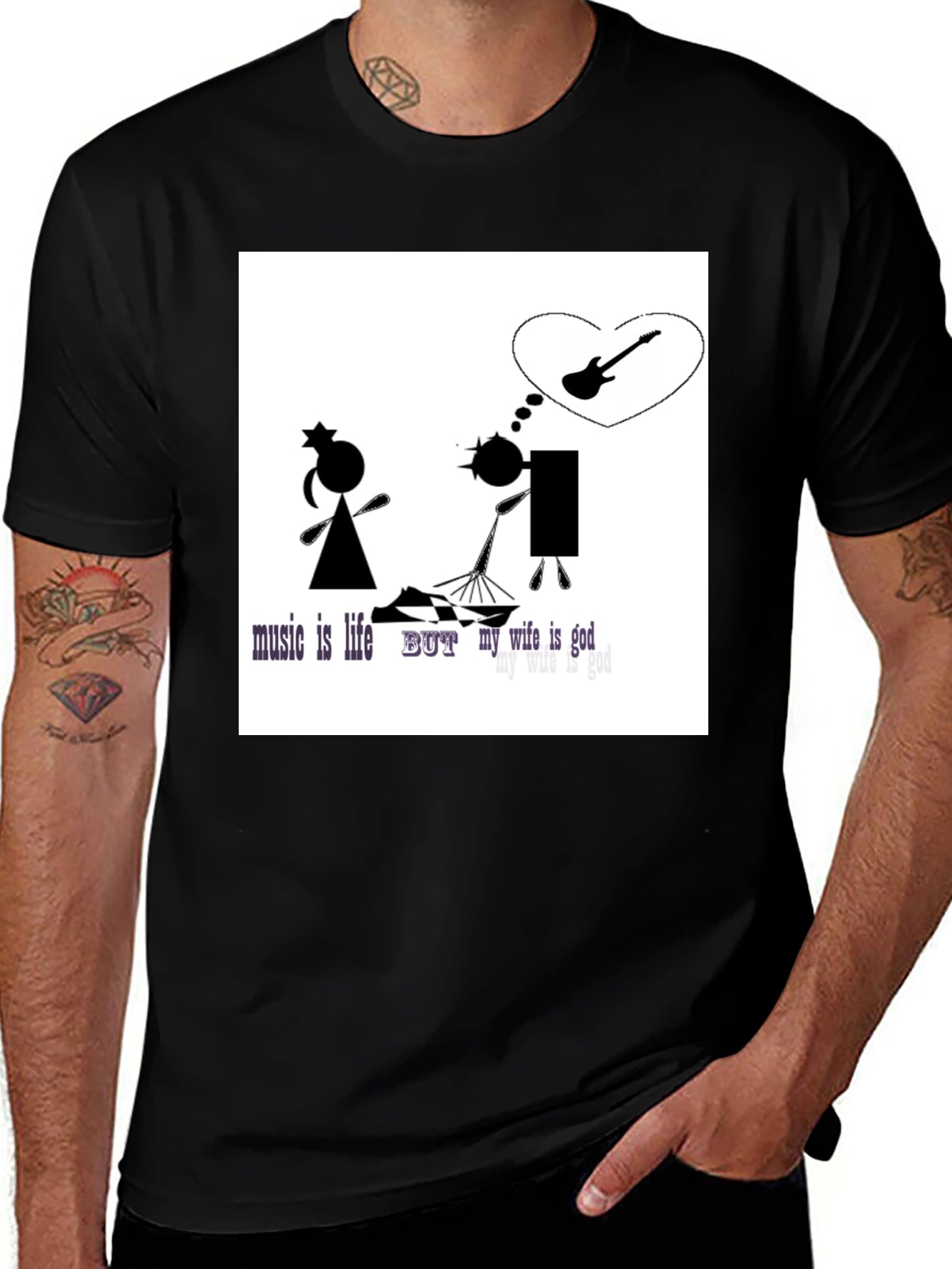 Music Lover Graphic Tee - My Wife is God