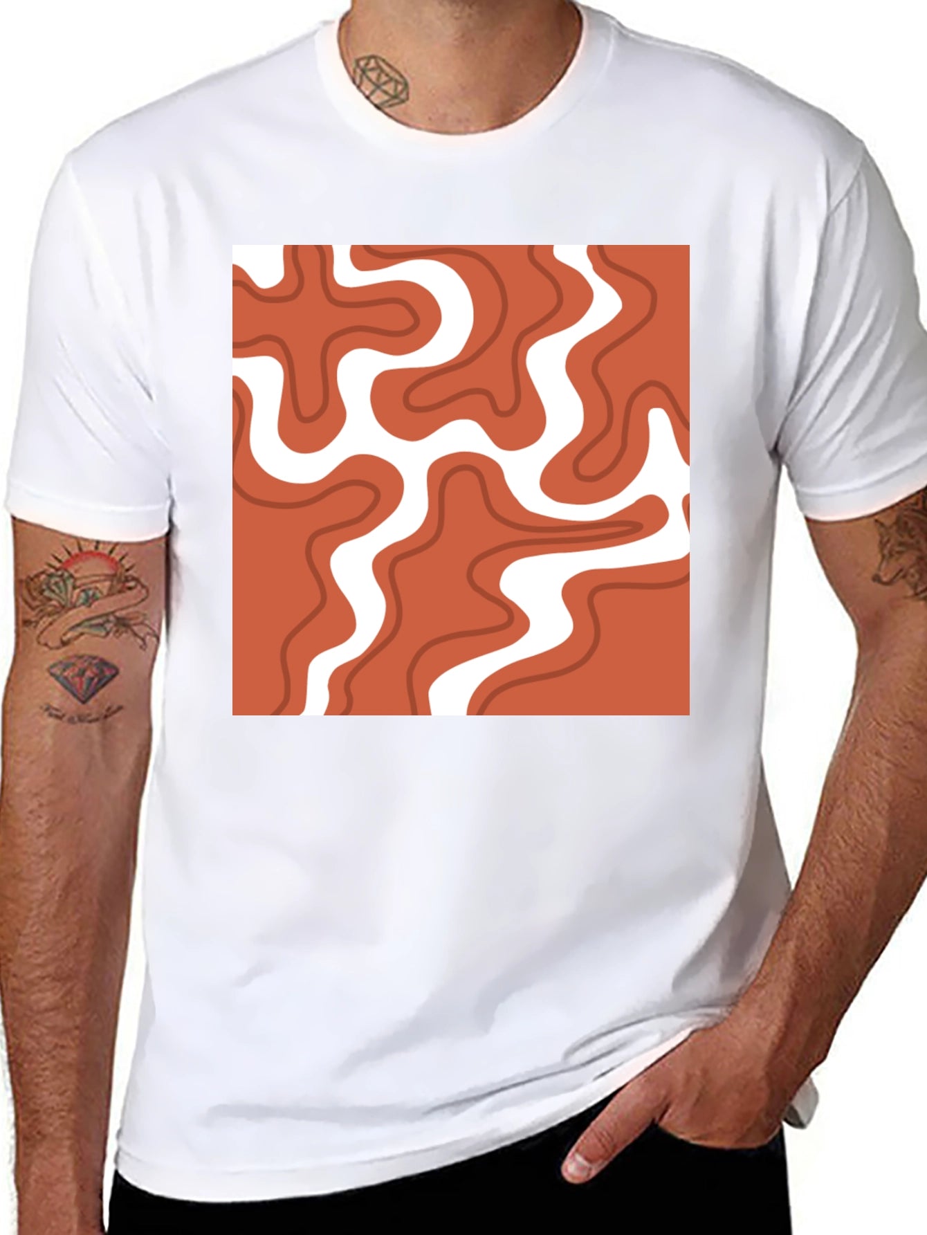Retro Swirl T-Shirt - Modern Abstract Tee
