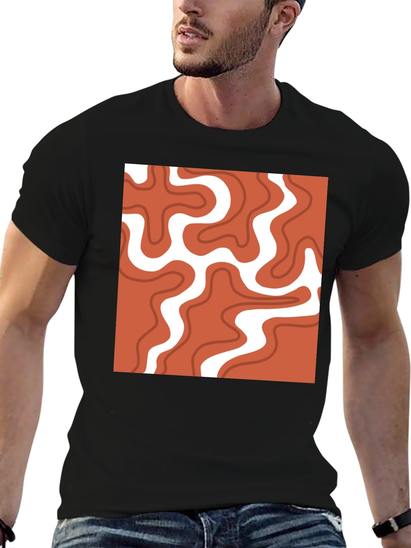 Retro Swirl T-Shirt - Modern Abstract Tee