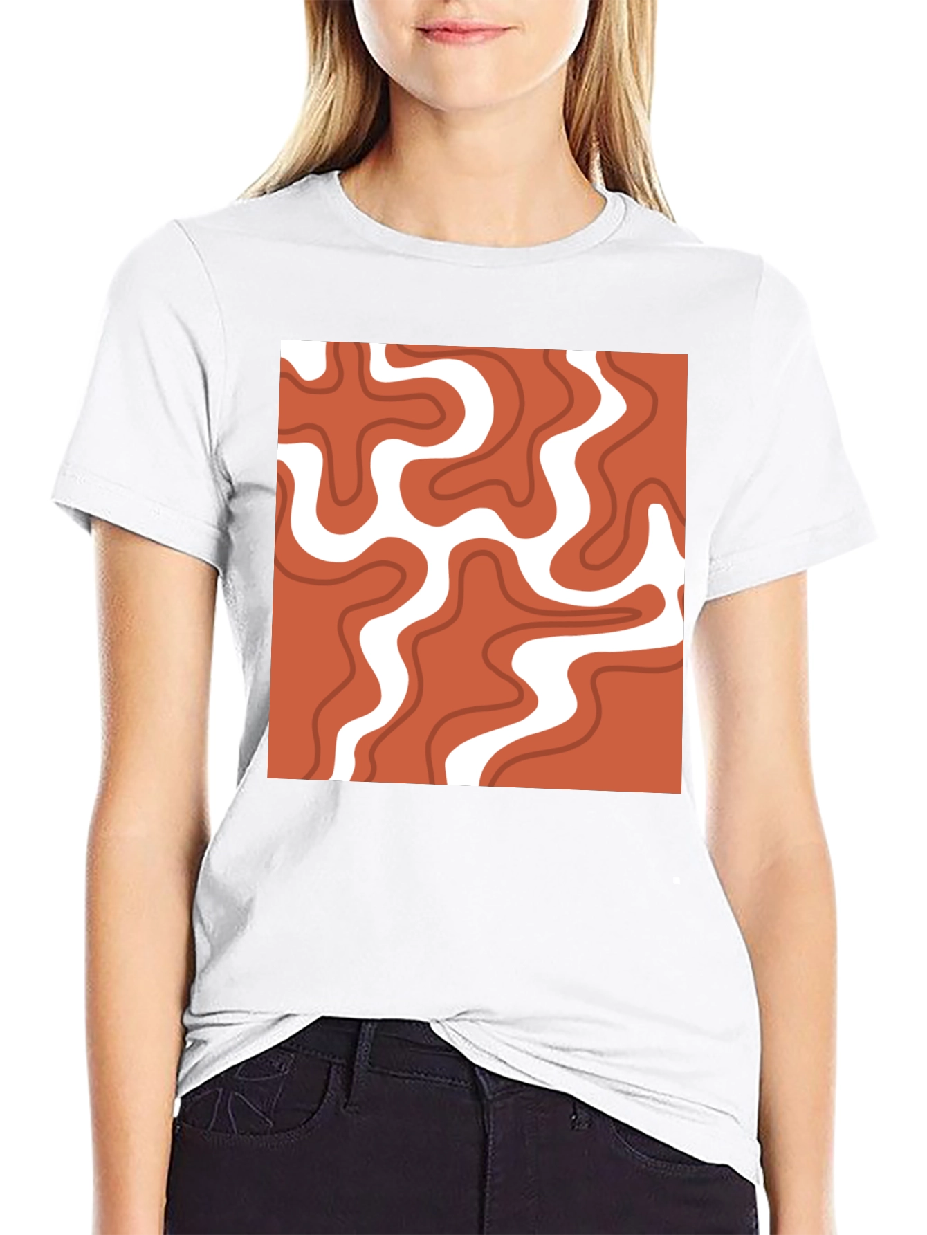 Retro Swirl T-Shirt - Modern Abstract Tee