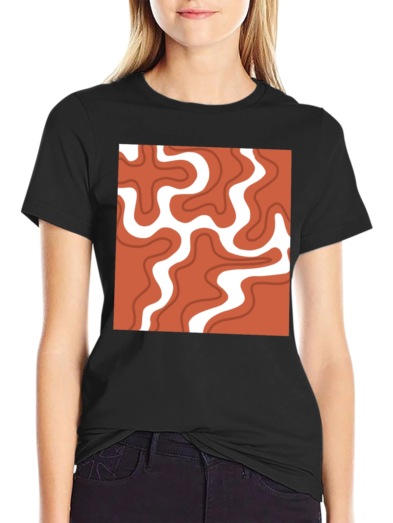 Retro Swirl T-Shirt - Modern Abstract Tee