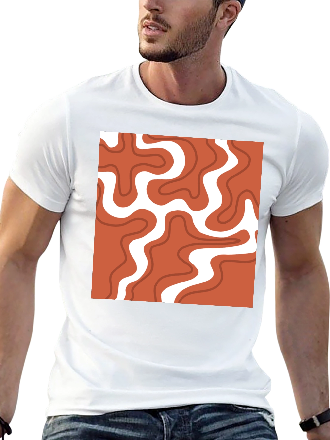 Retro Swirl T-Shirt - Modern Abstract Tee