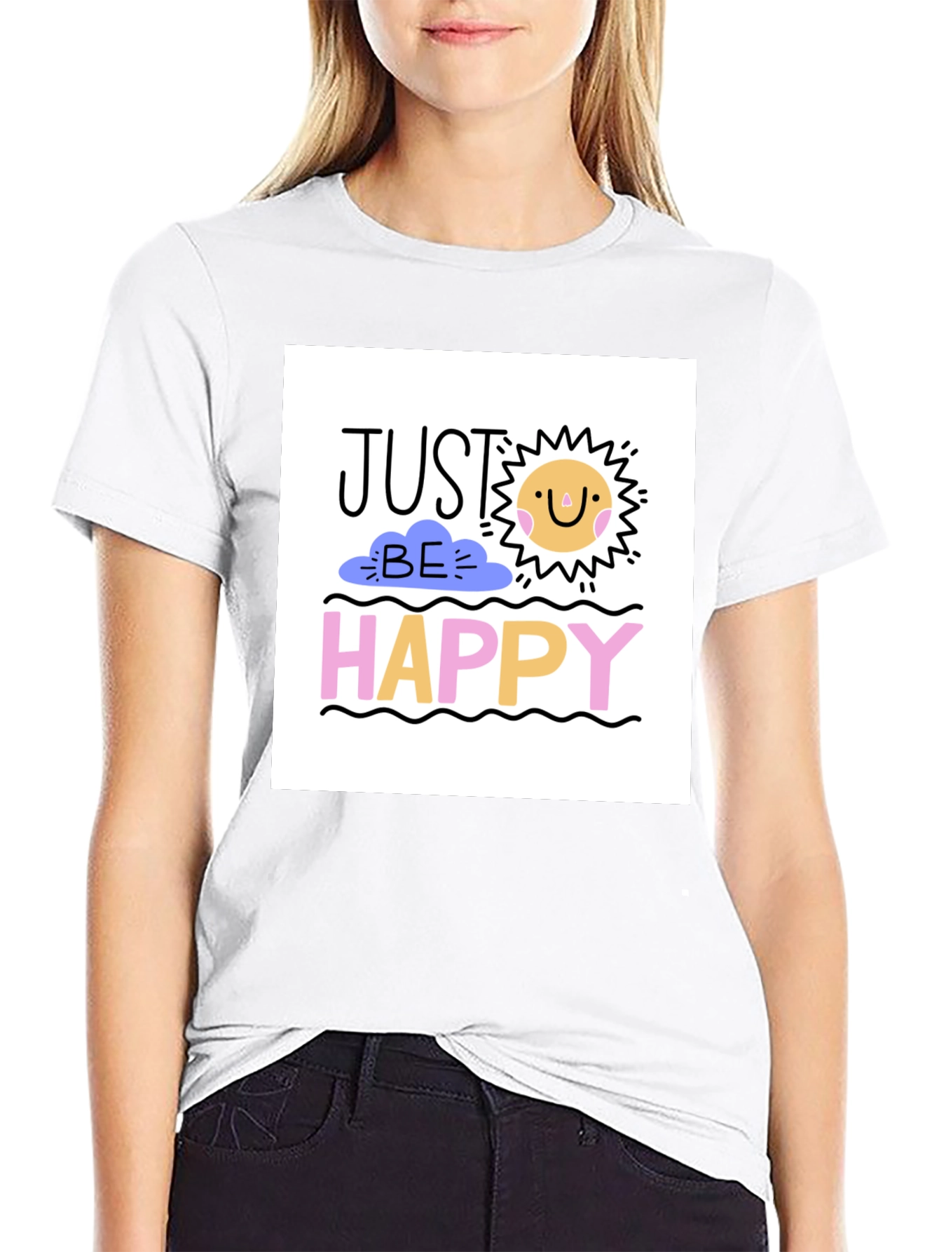Just Be Happy Graphic Tee - Stylish Comfort