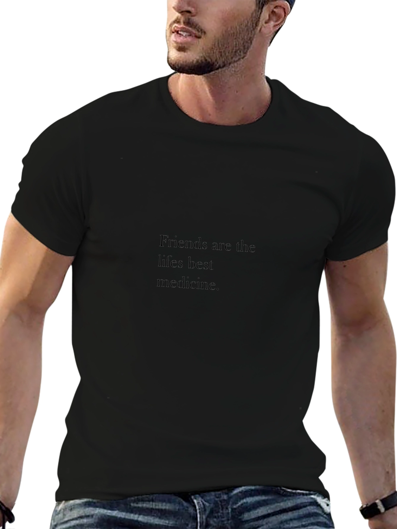 Friends are Lifes Best Medicine Black Tee