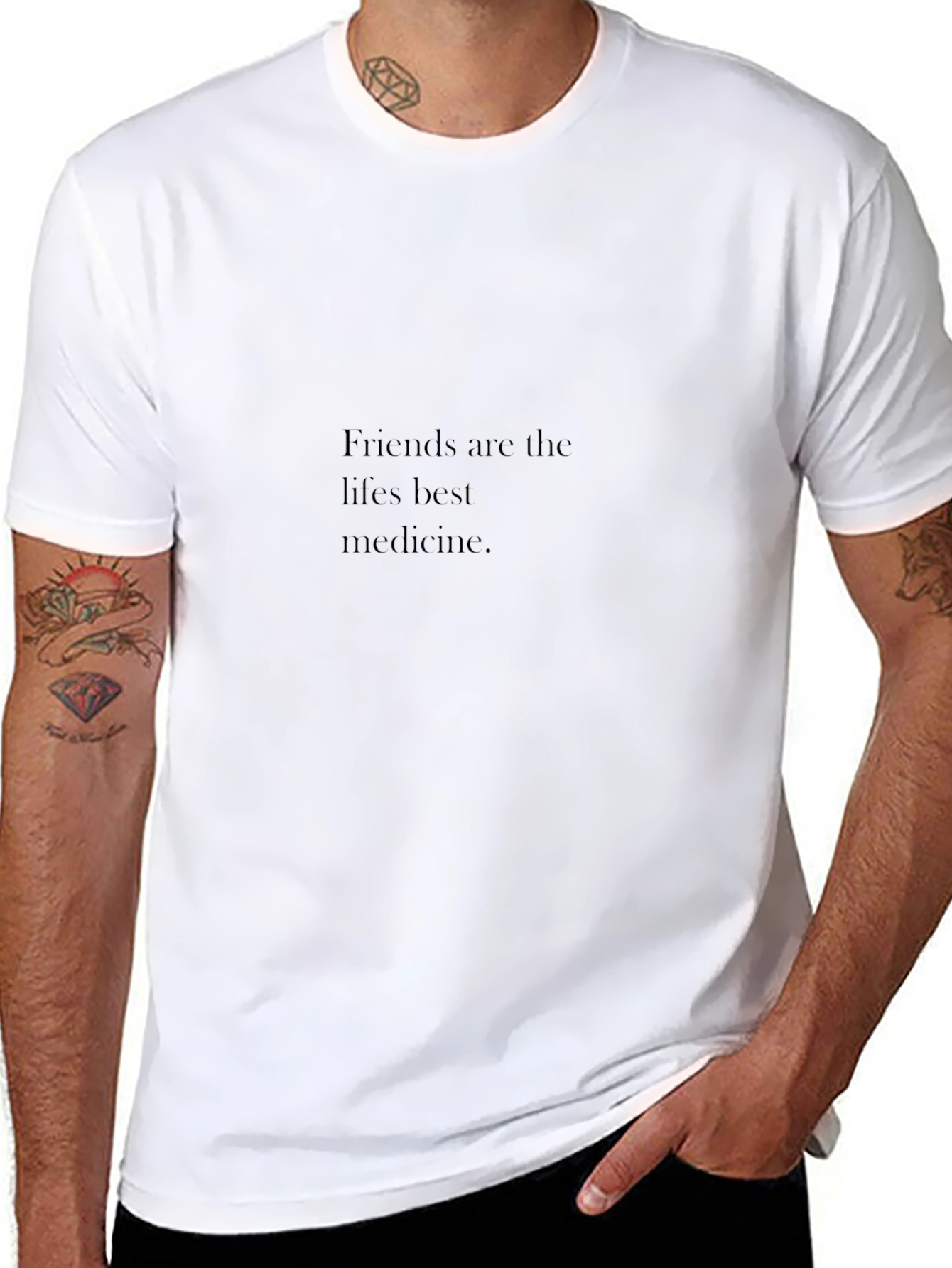 Friends are Lifes Best Medicine Black Tee