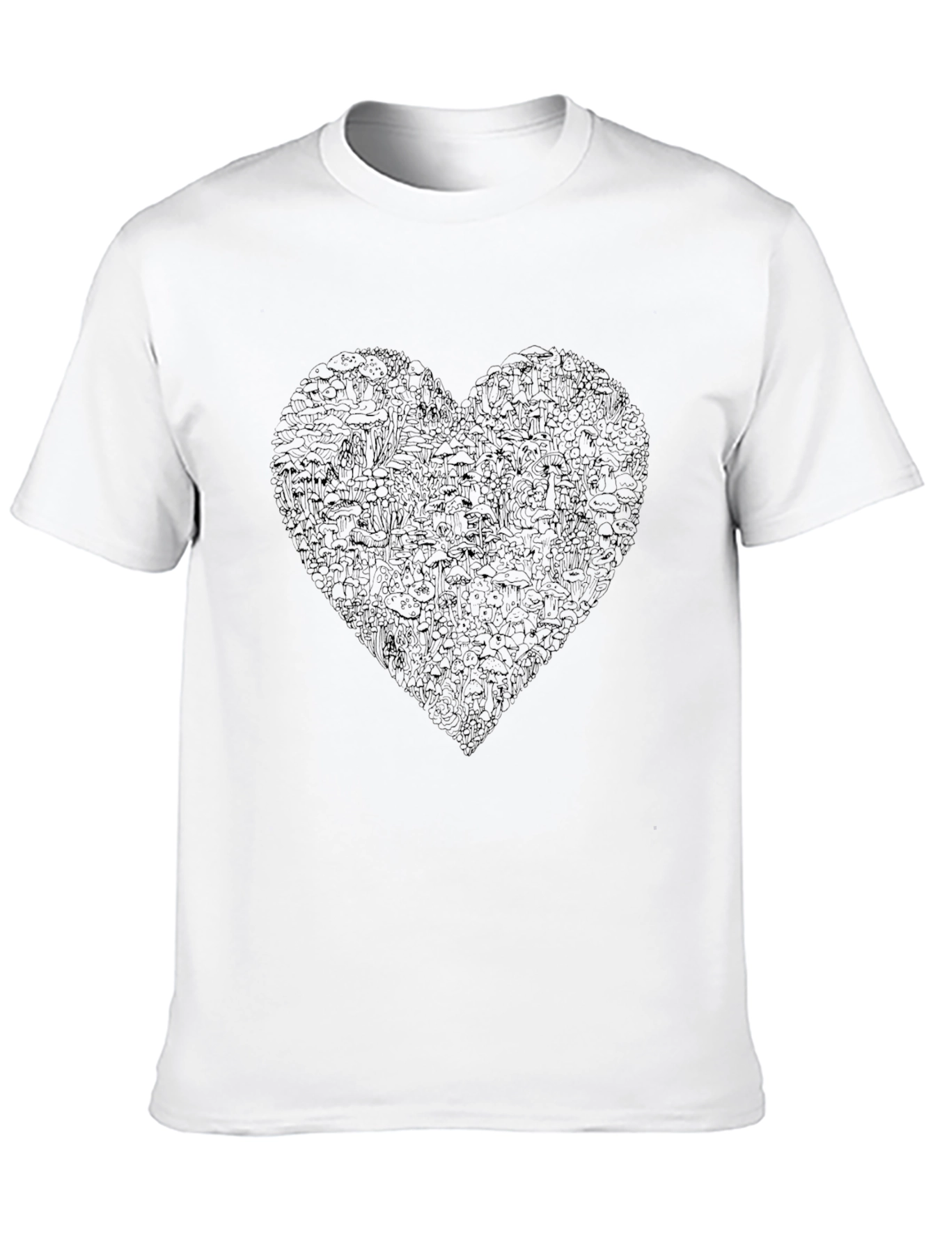 Heart Doodle Black T-Shirt