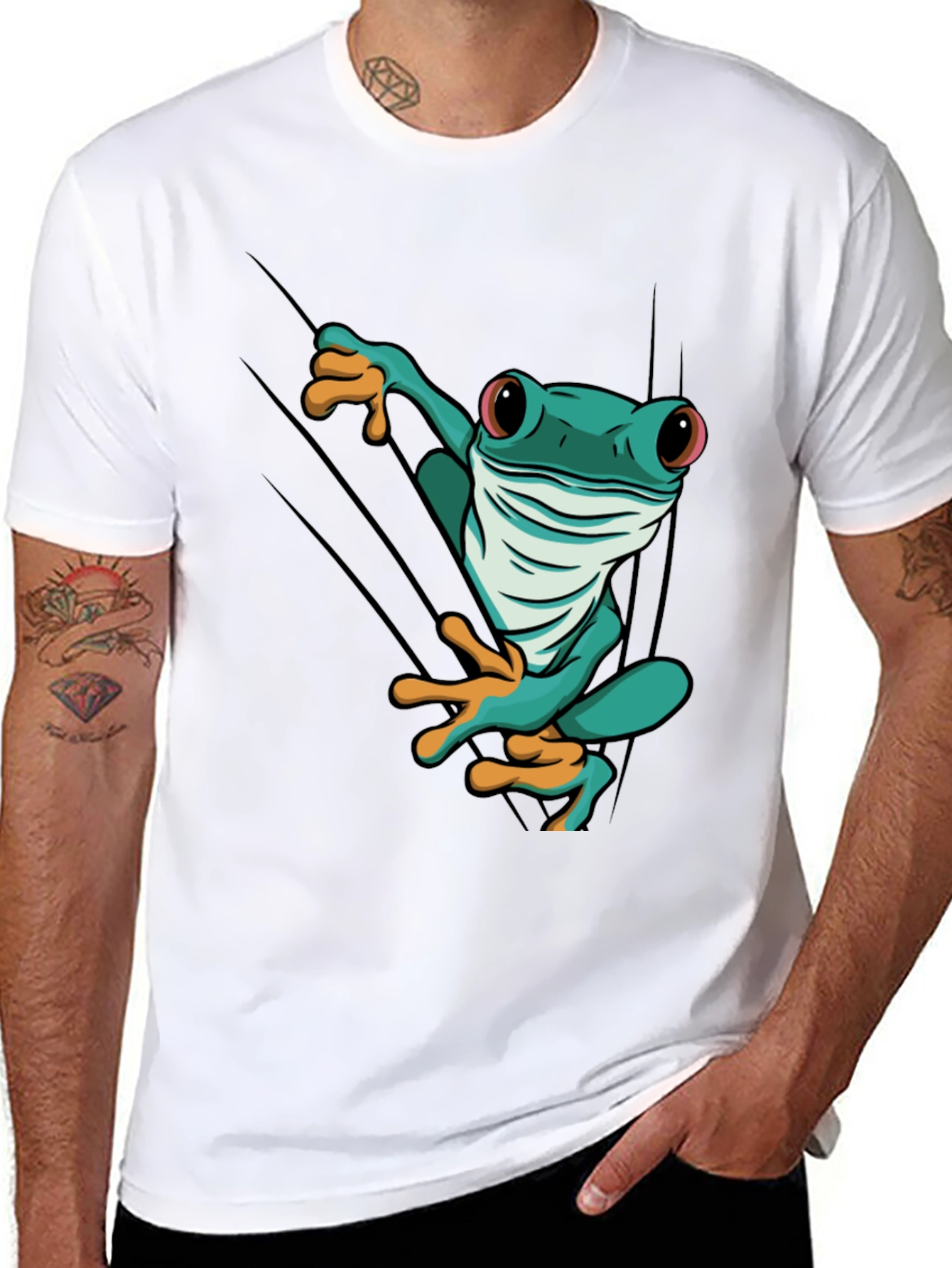 Frog T-Shirt - Black Cotton - Graphic Tee