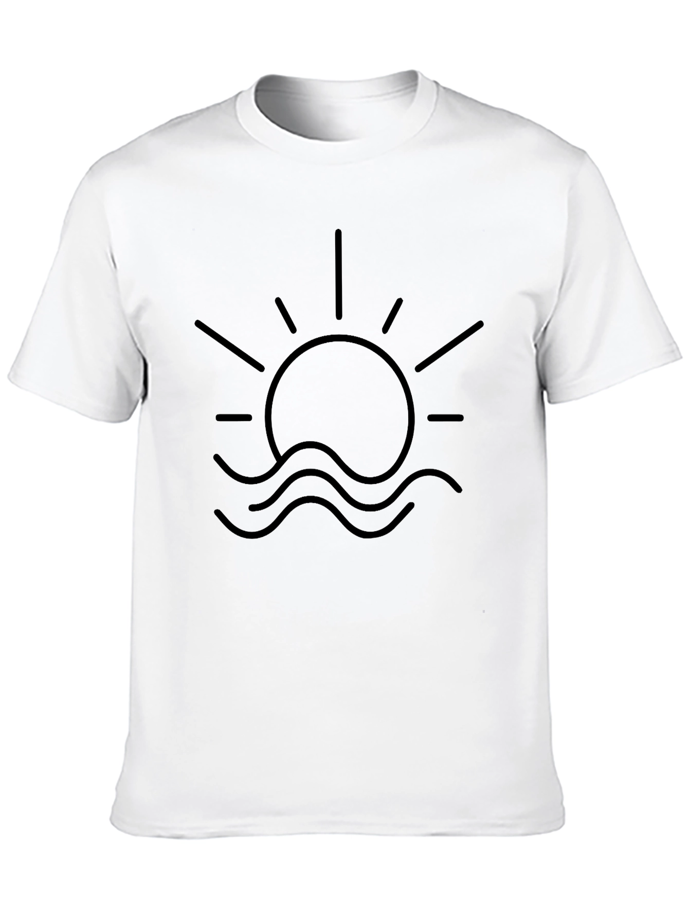 Sun & Waves Graphic Black T-Shirt