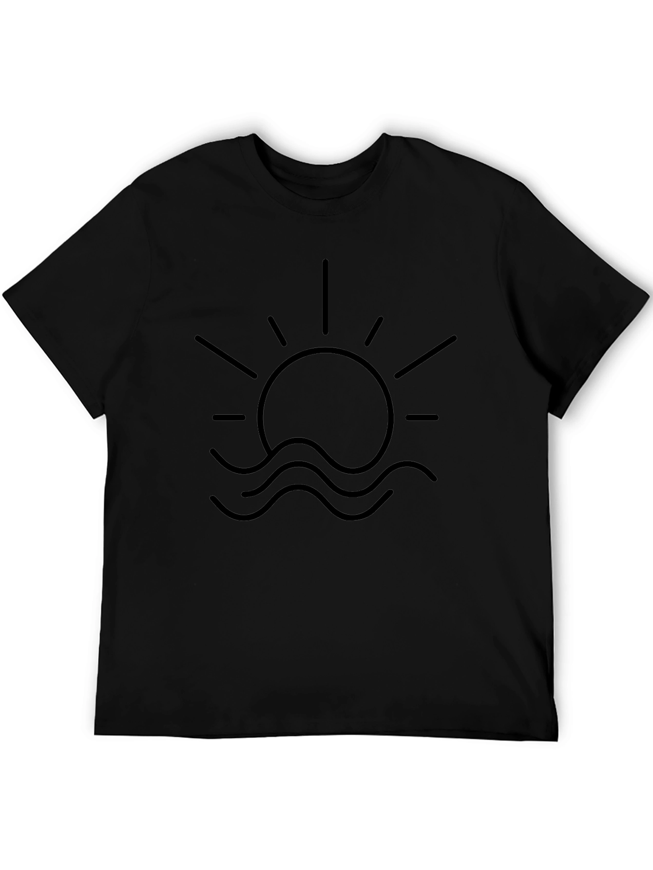 Sun & Waves Graphic Black T-Shirt