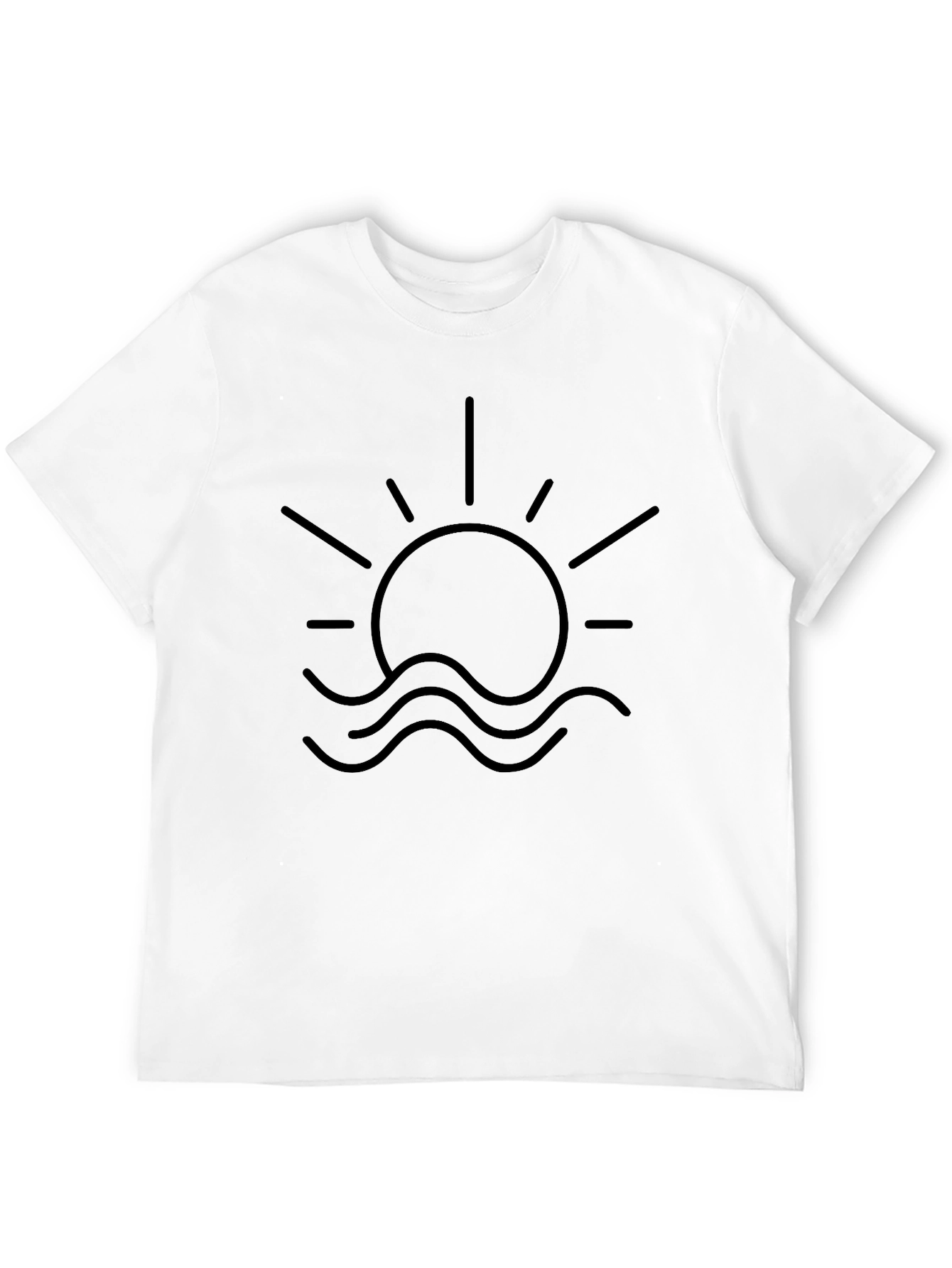Sun & Waves Graphic Black T-Shirt