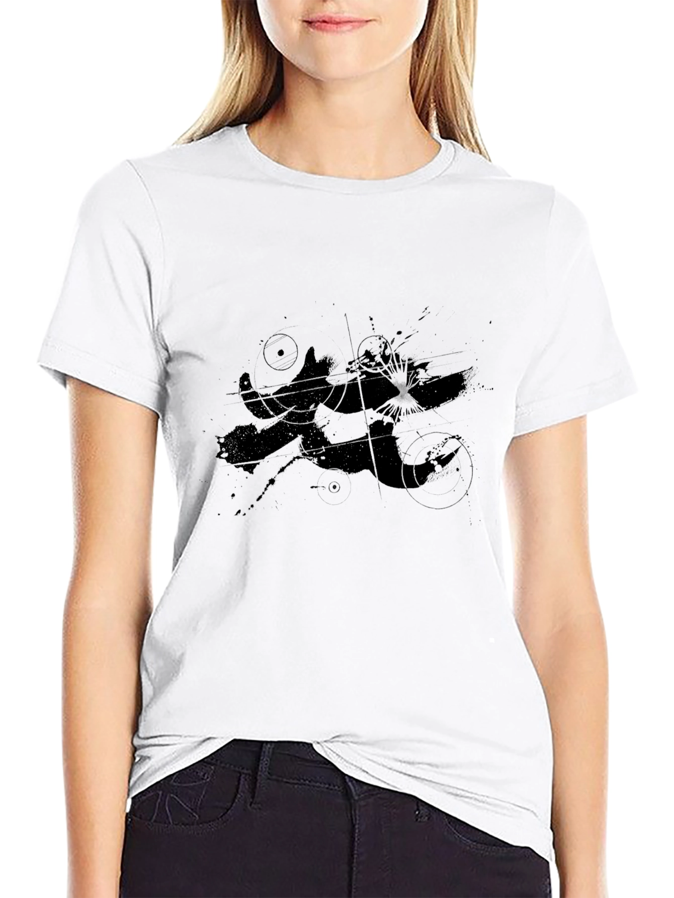 Abstract Graphic Black T-Shirt