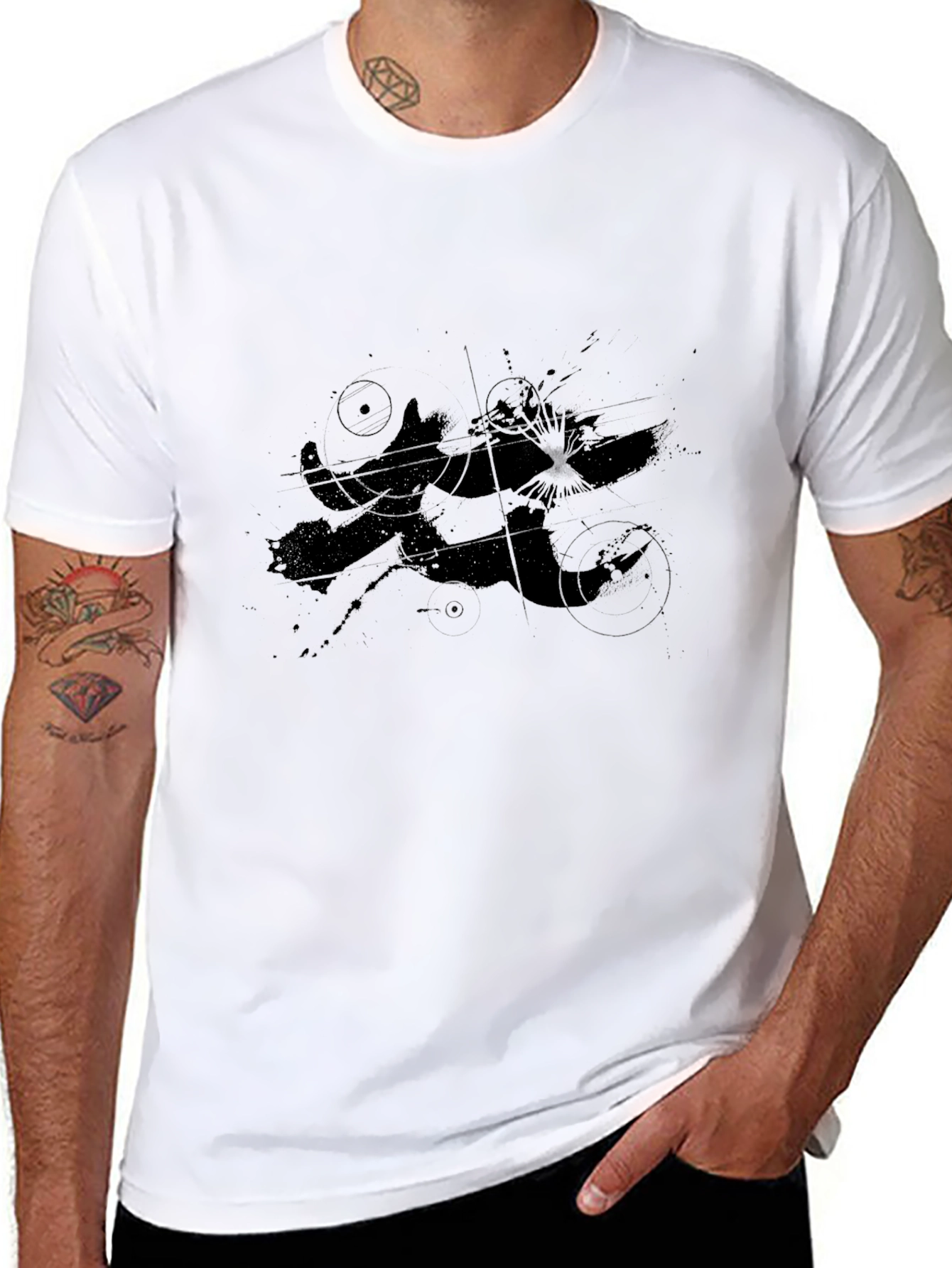 Abstract Graphic Black T-Shirt