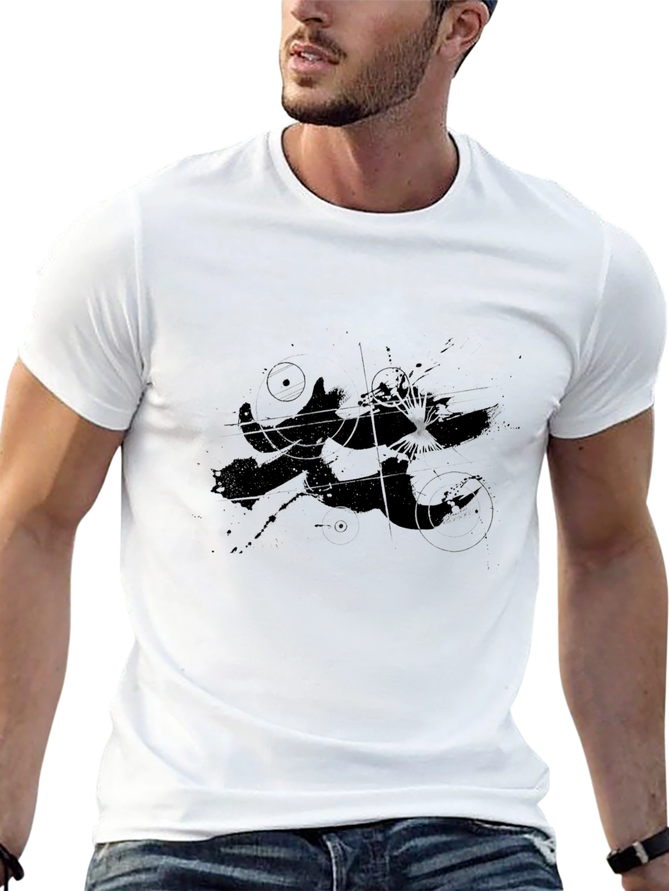 Abstract Graphic Black T-Shirt