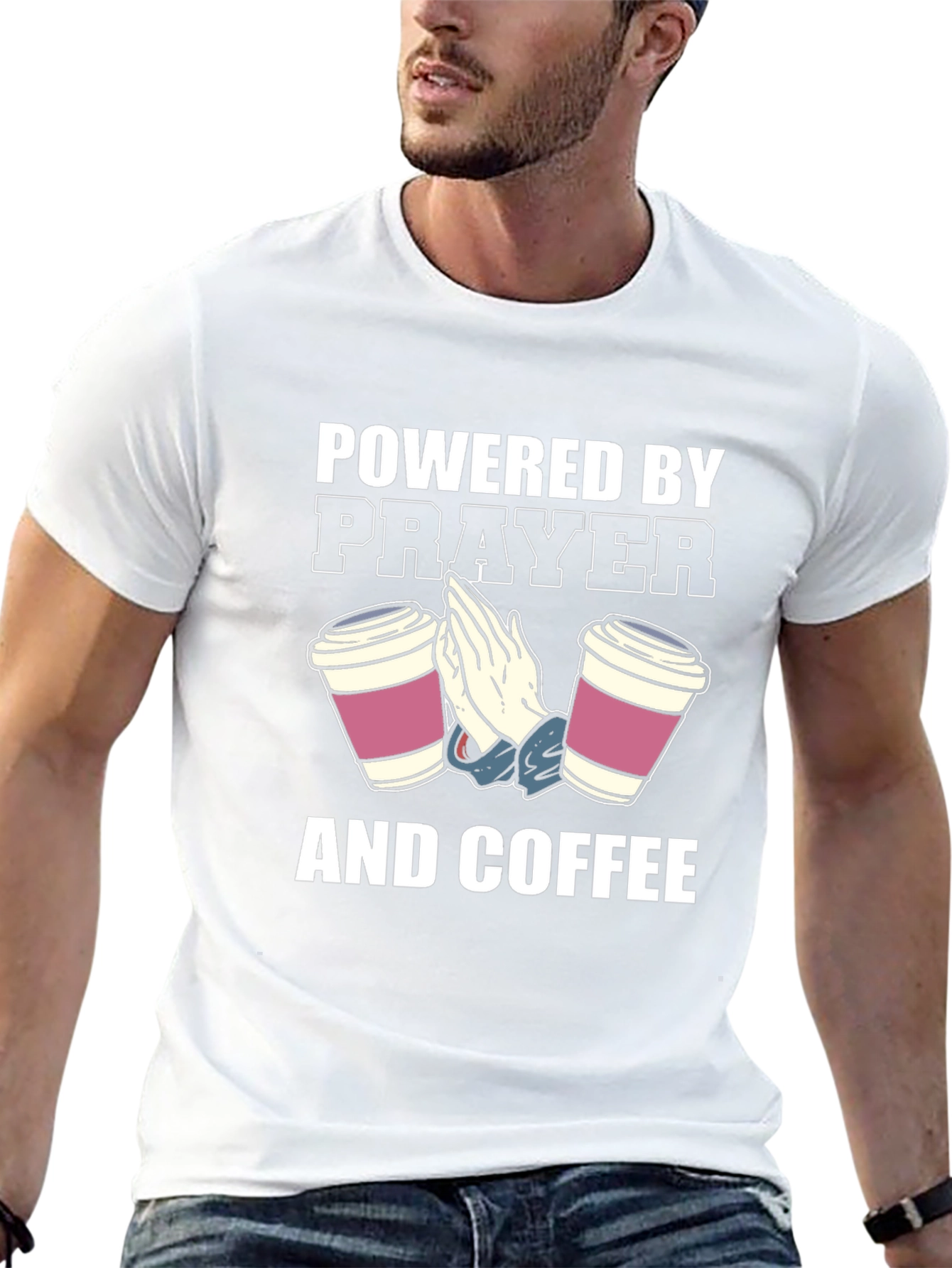 Powered by Prayer and Coffee T-Shirt