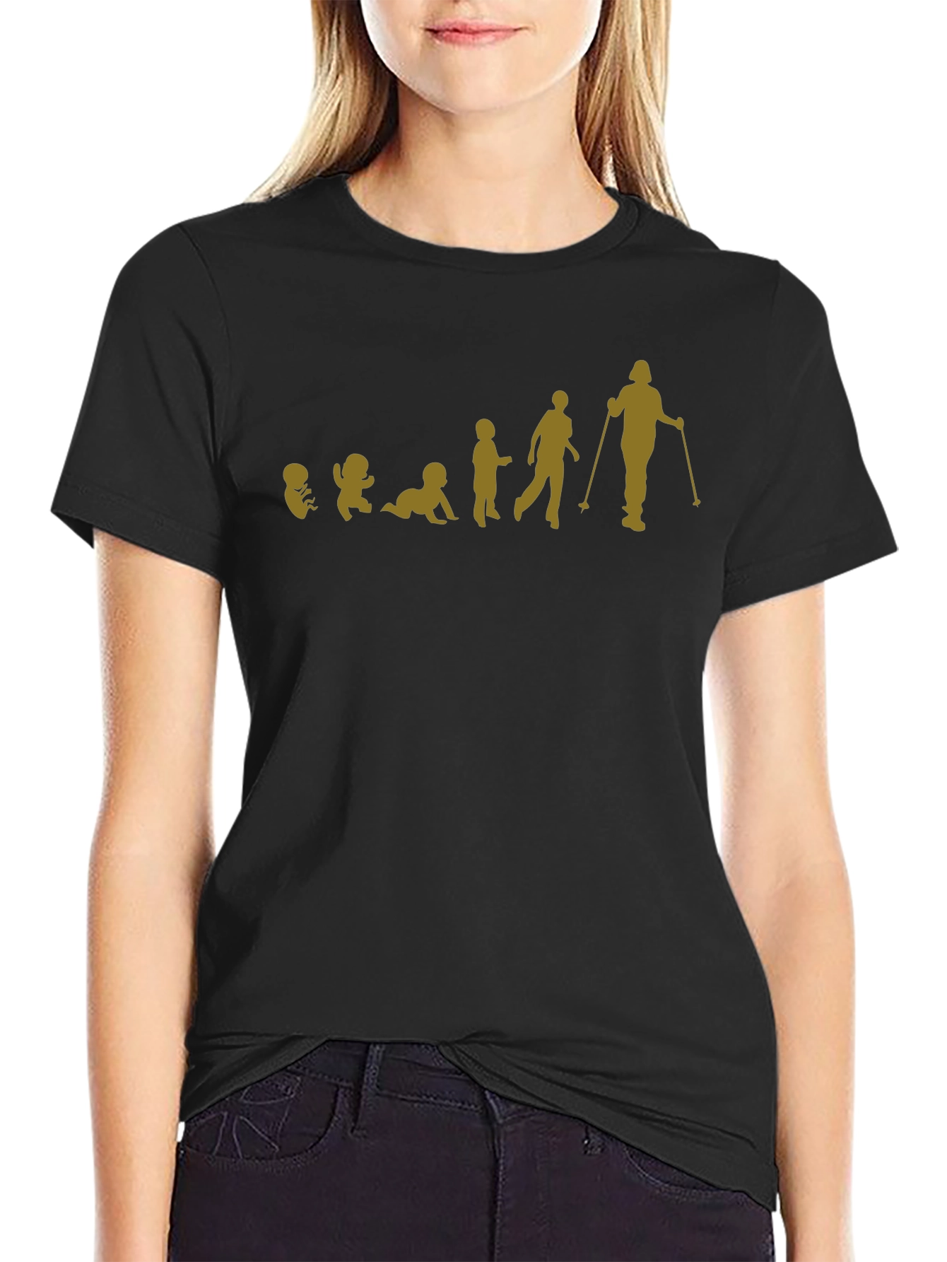Evolution of a Skier T-Shirt - Black