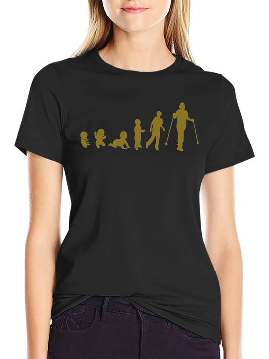 Evolution of a Skier T-Shirt - Black