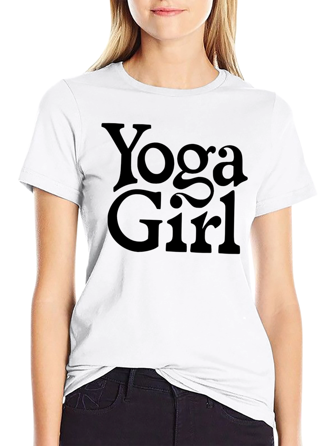 Yoga Girl T-Shirt - Black Graphic Tee