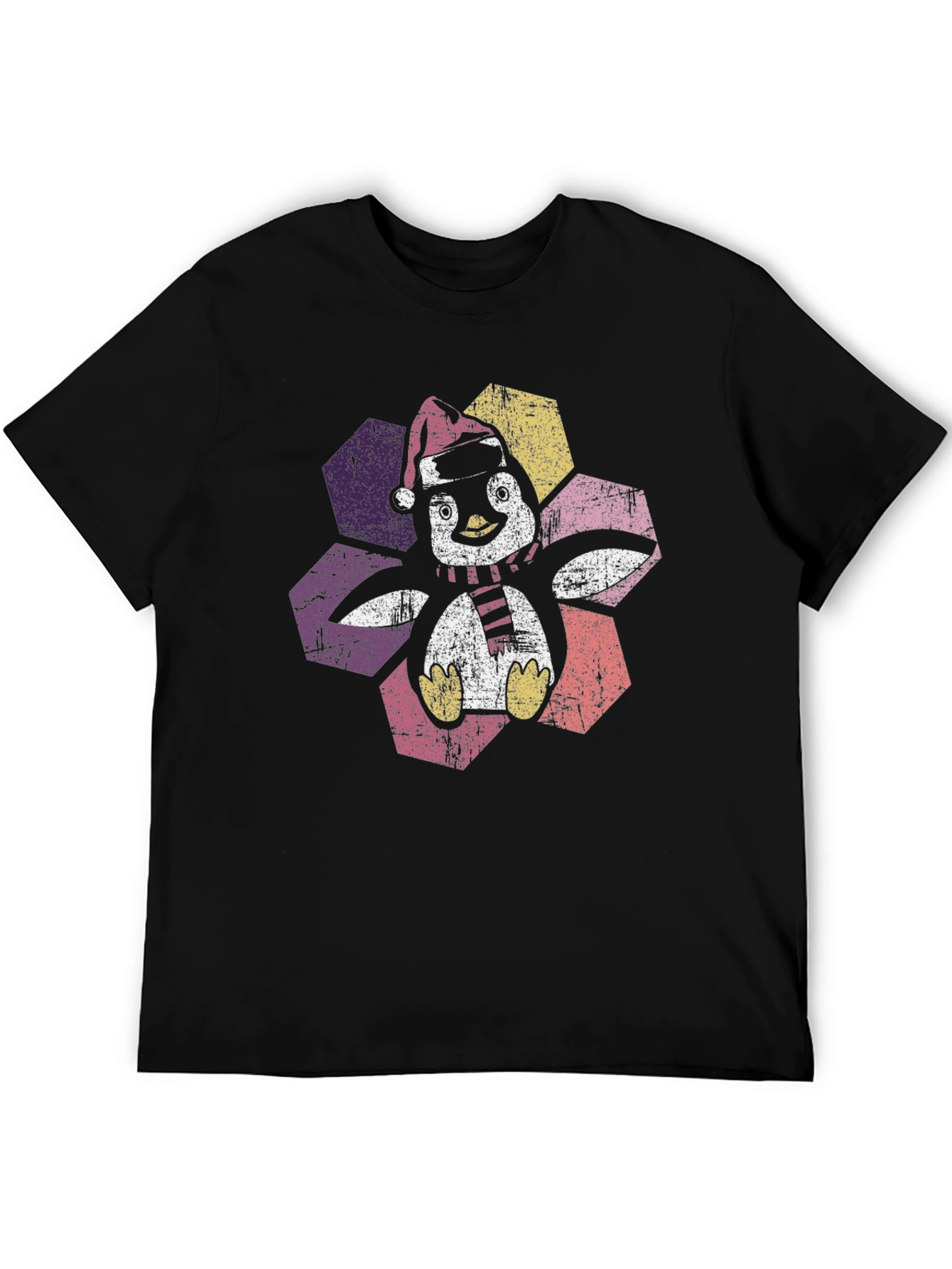 Festive Penguin Graphic Tee - Holiday Cheer