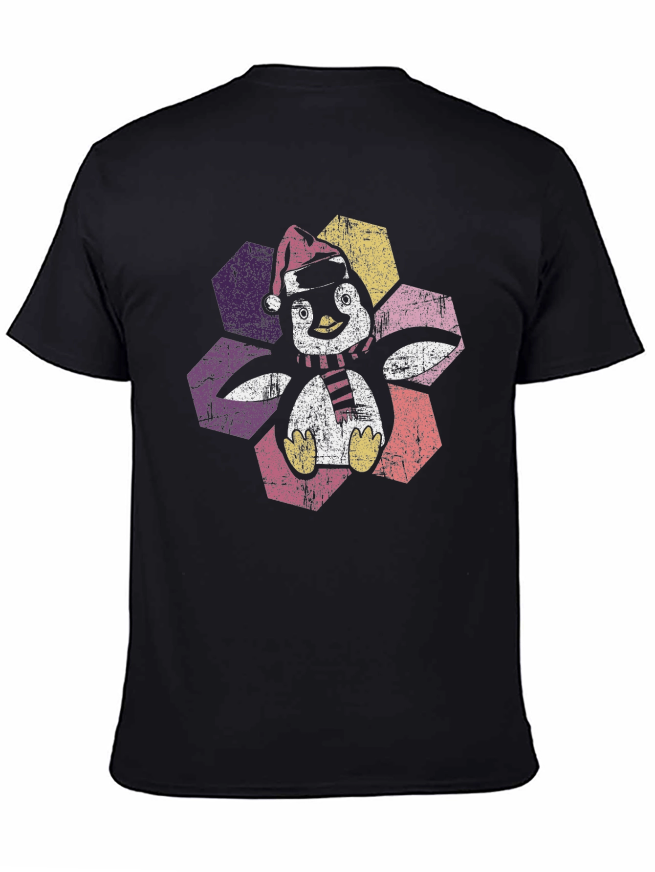Festive Penguin Graphic Tee - Holiday Cheer