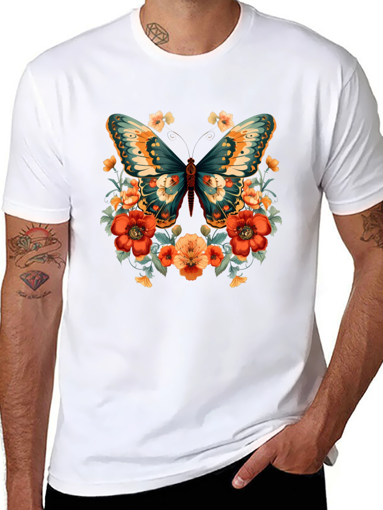 Floral Butterfly Graphic Tee