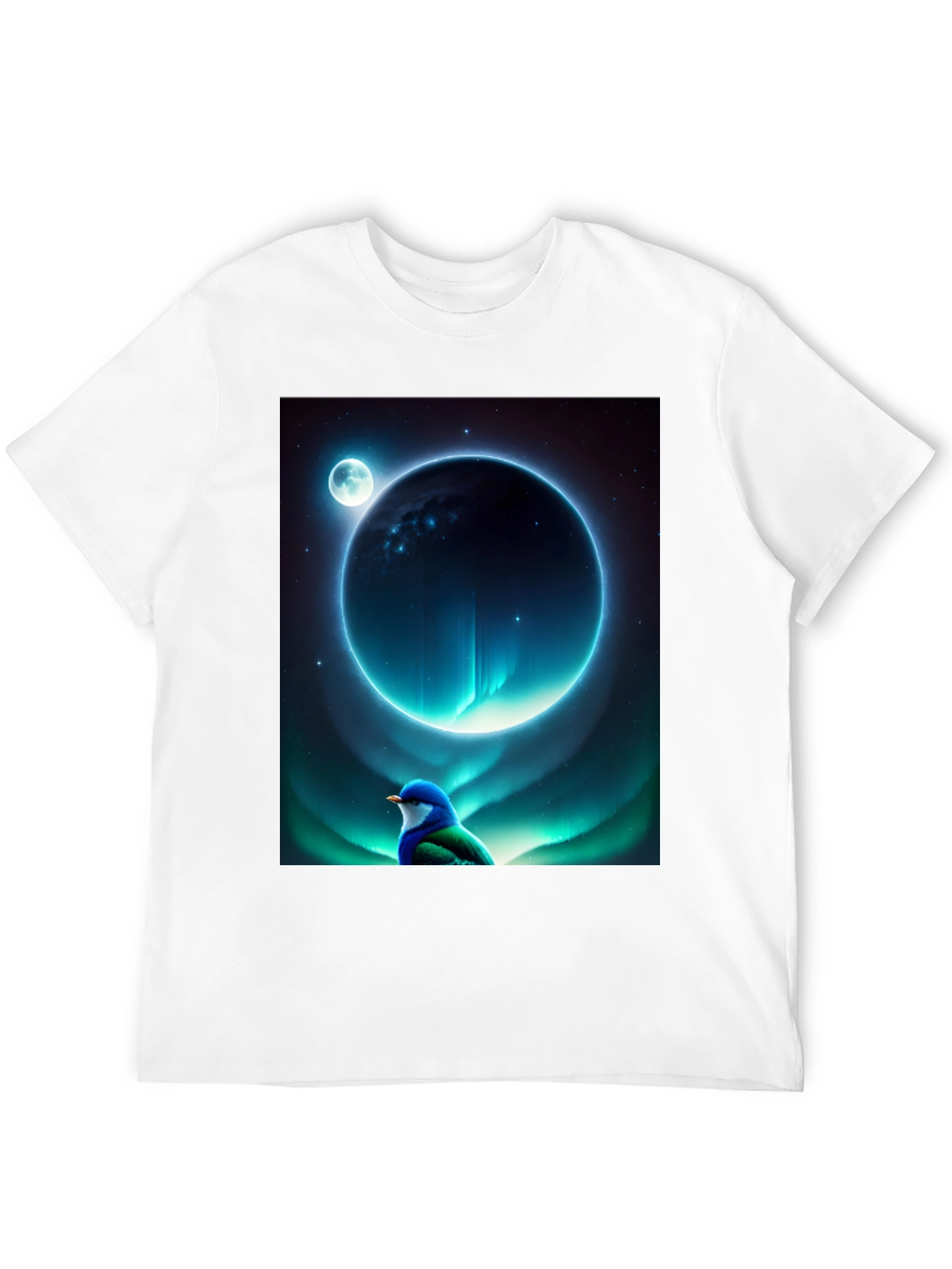 Celestial Bird T-Shirt: Galaxy Dreamscape