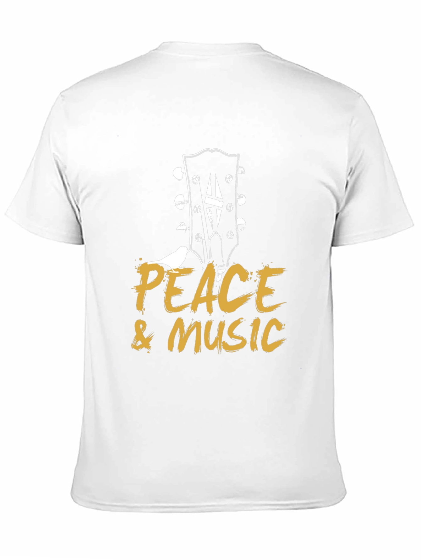 Peace & Music Guitar Headstock Black T-Shirt