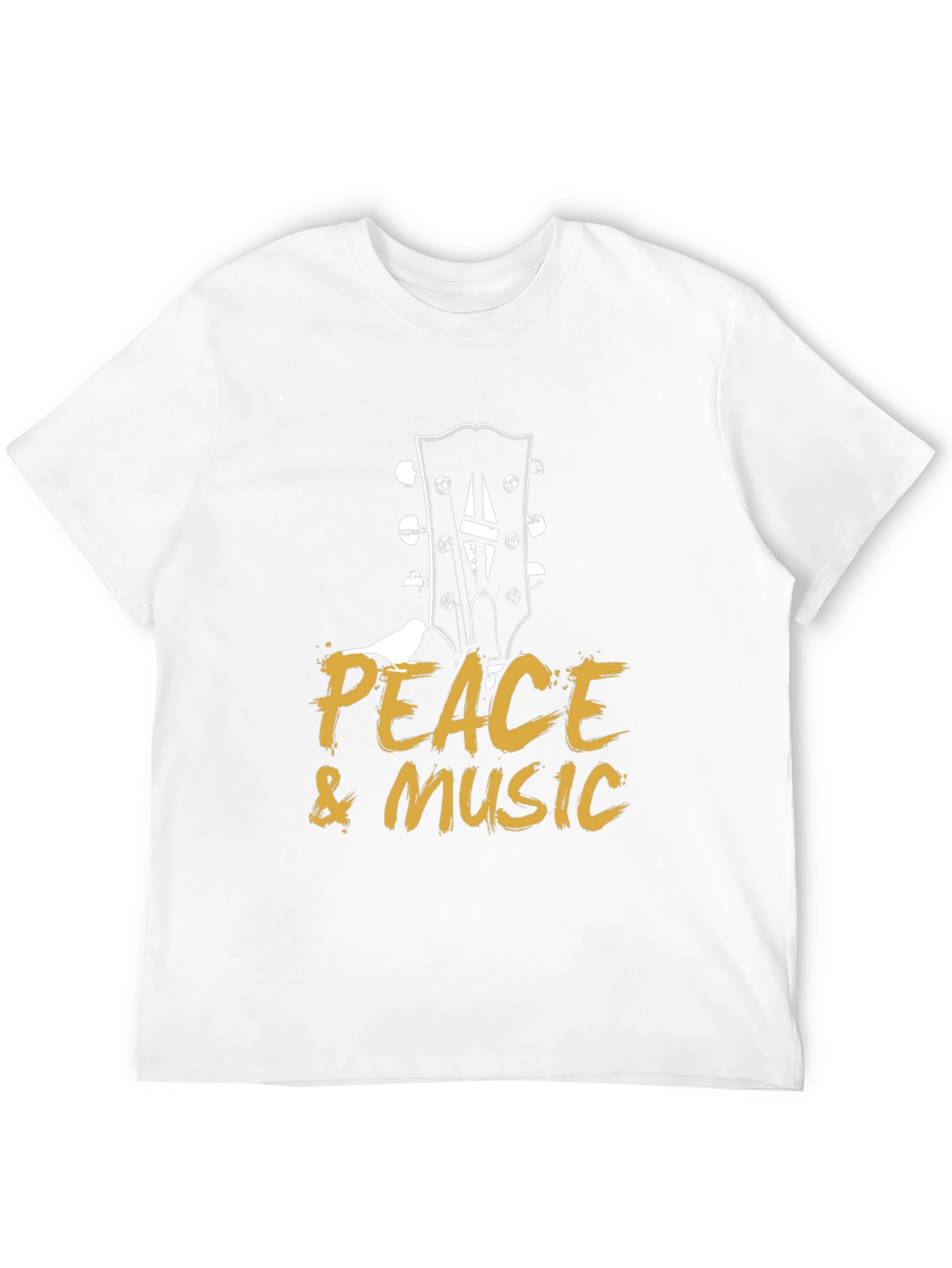Peace & Music Guitar Headstock Black T-Shirt