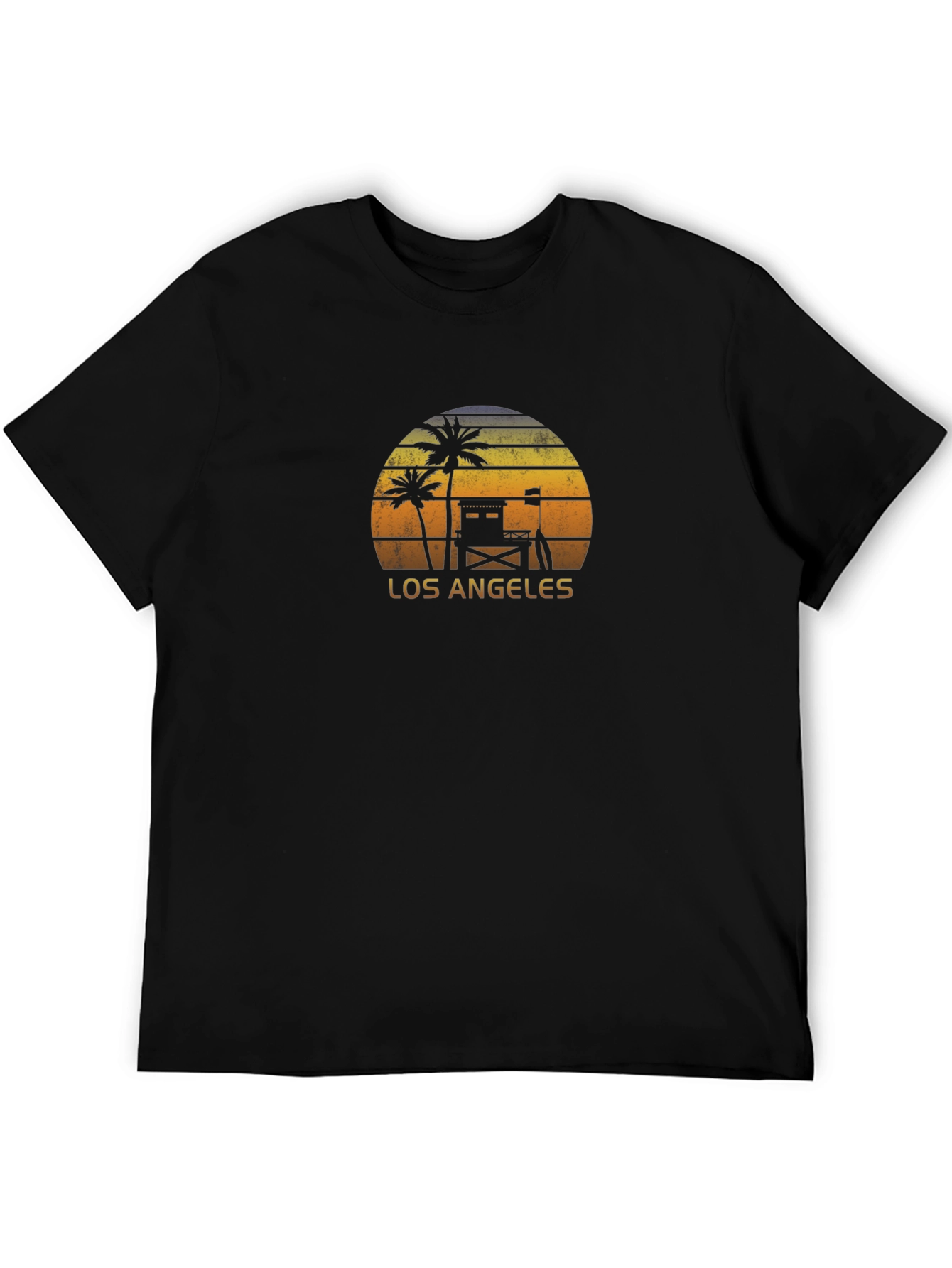 Los Angeles Sunset T-Shirt Palm Tree Lifeguard Design
