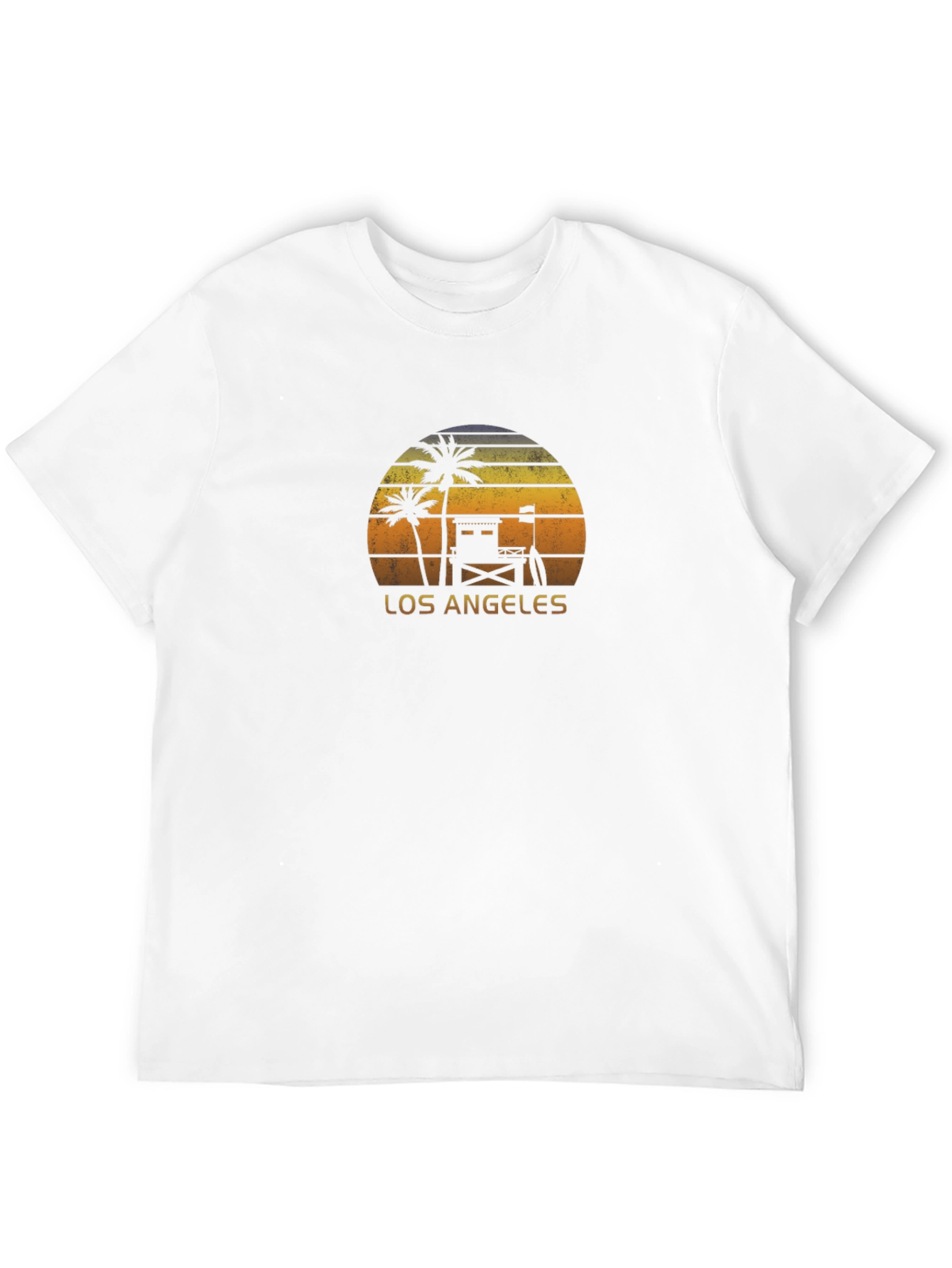Los Angeles Sunset T-Shirt Palm Tree Lifeguard Design