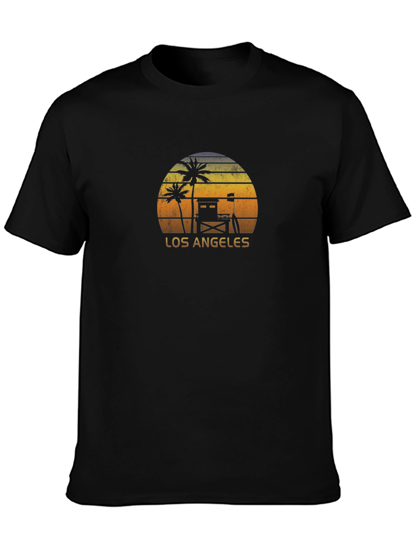 Los Angeles Sunset T-Shirt Palm Tree Lifeguard Design